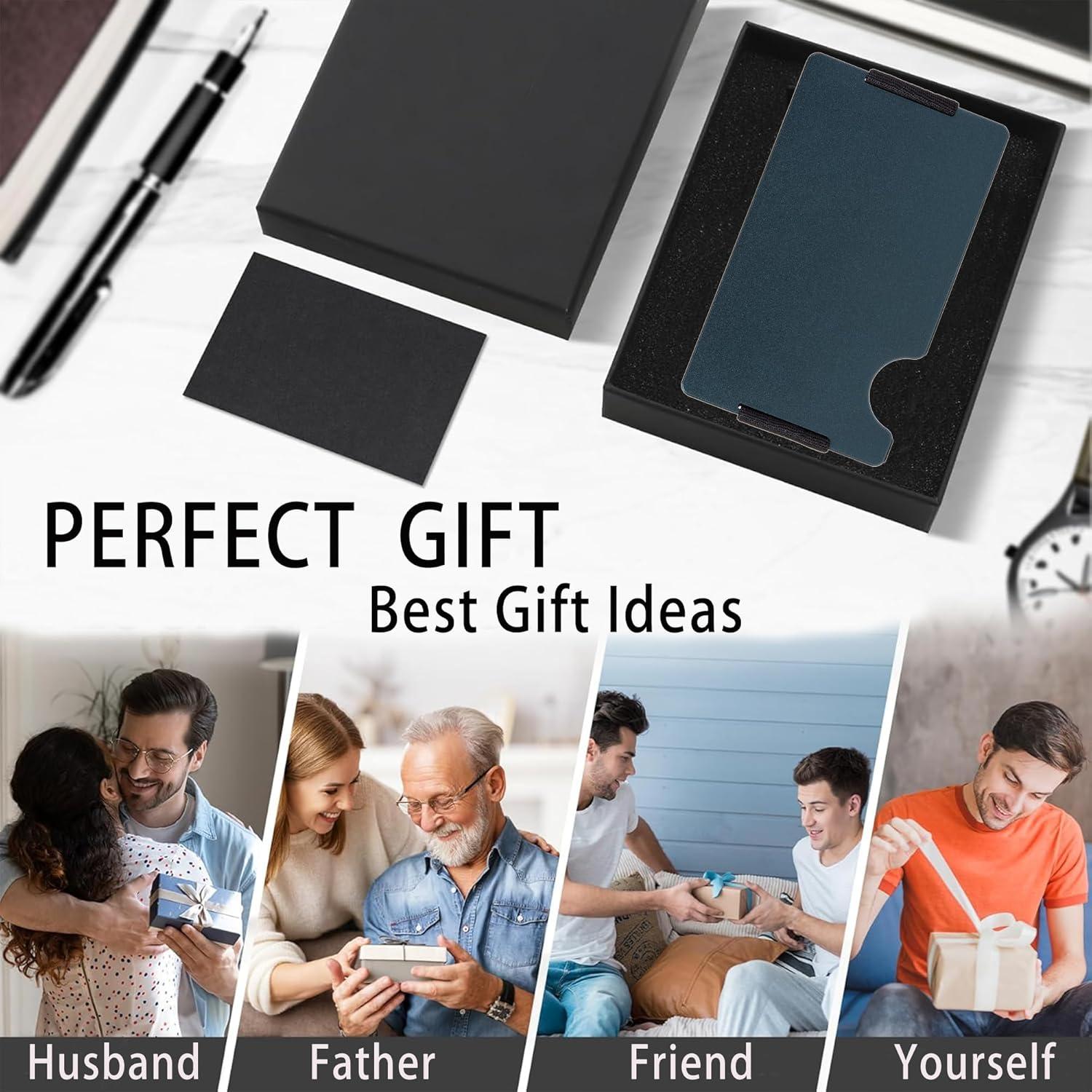 Billetera Minimalista Golridi para Hombres con Bloqueo RFID Azul