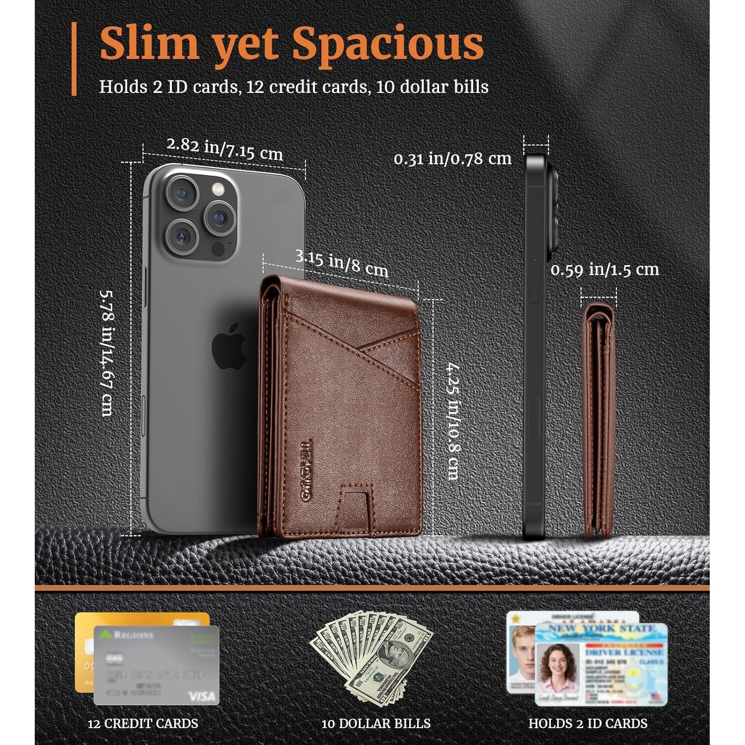 Cartera Bifold TiMOVO para Hombres con Bloqueo RFID - Marrón Oscuro