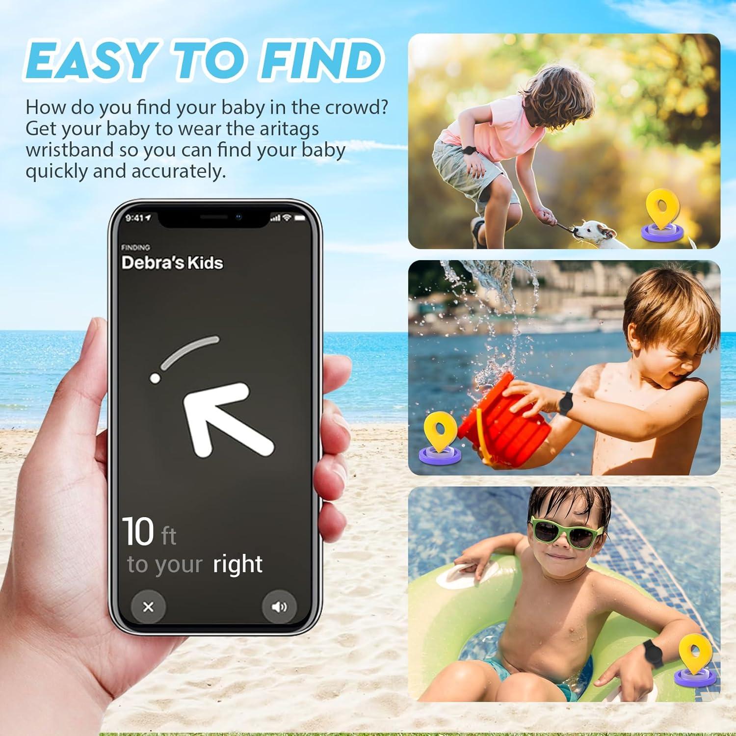 Pulsera Air-Tag Impermeable AOYYUBK para Niños - Ajustable 12.7-16.5 cm