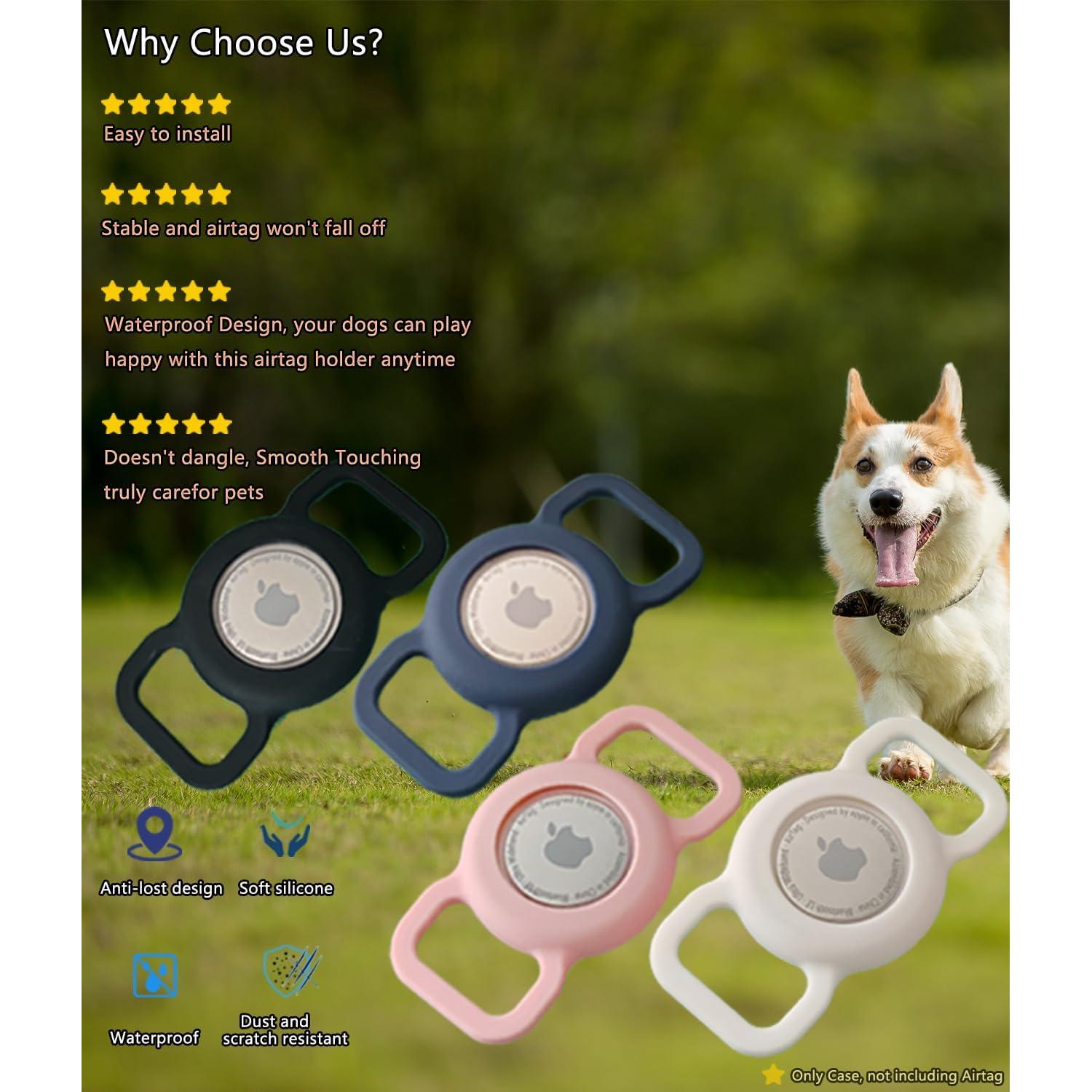 Soporte para Collar de Perro ZYRAPRO AirTag Impermeable 2 Pcs