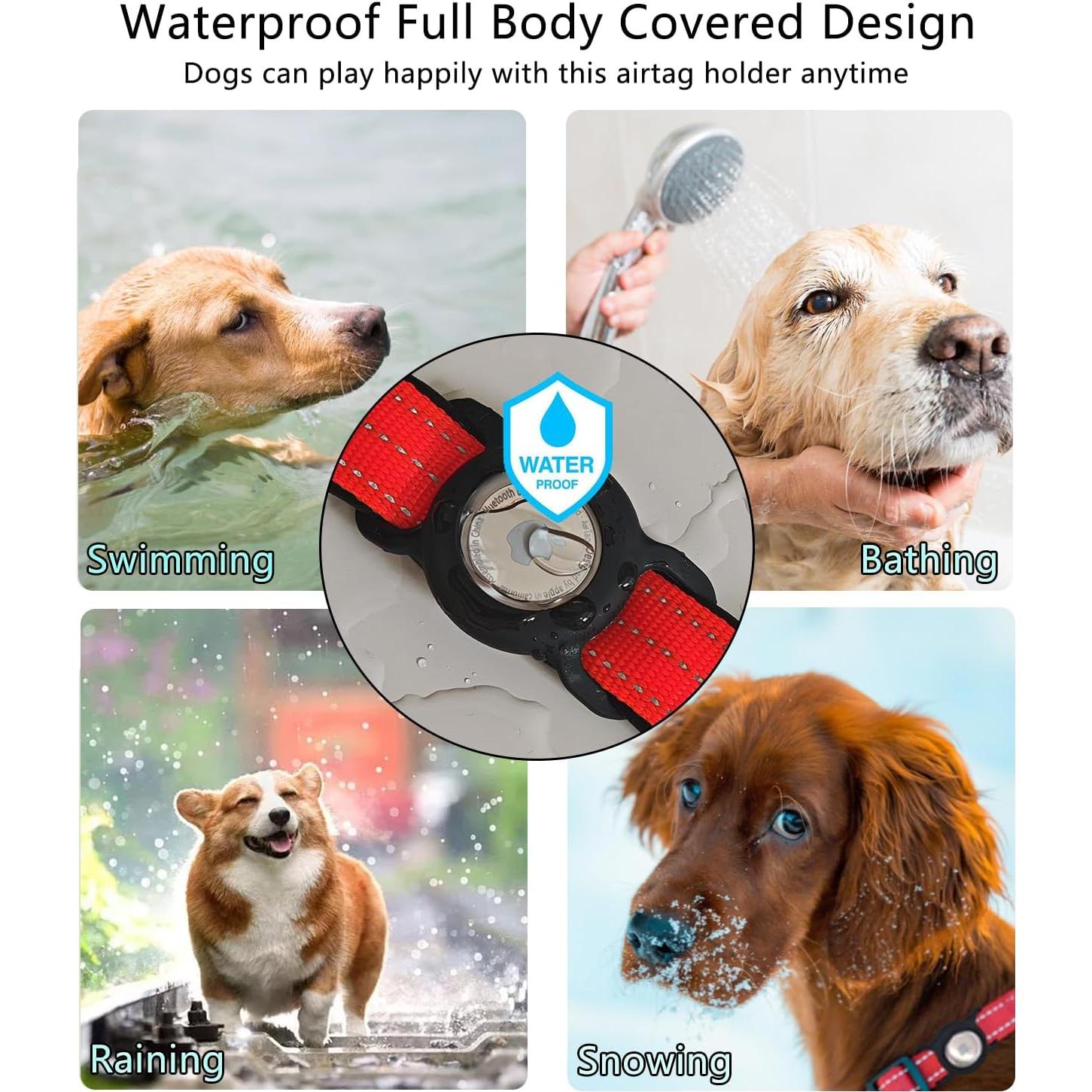 Soporte para Collar de Perro ZYRAPRO AirTag Impermeable 2 Pcs