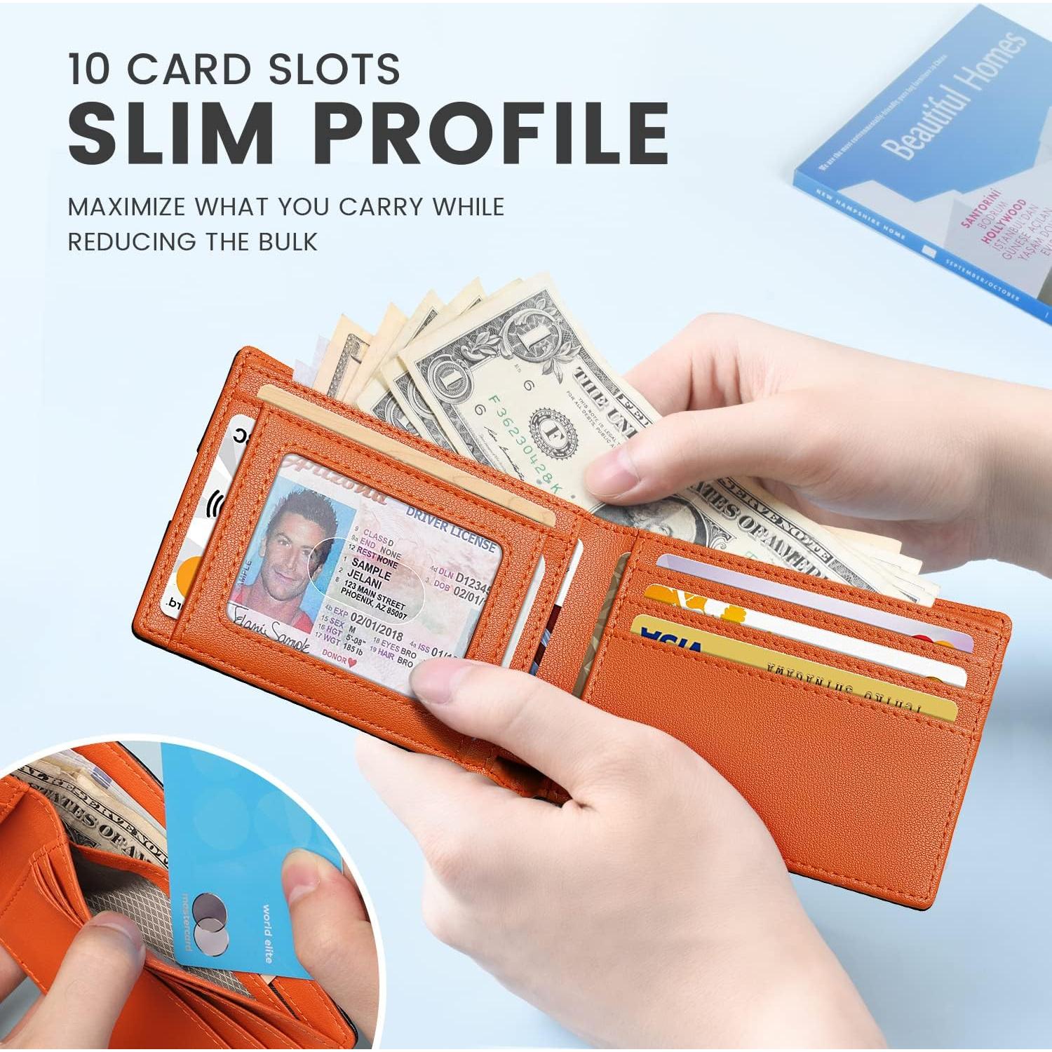 Billetera Slim de Cuero Zitahli con Bloqueo RFID para Hombres