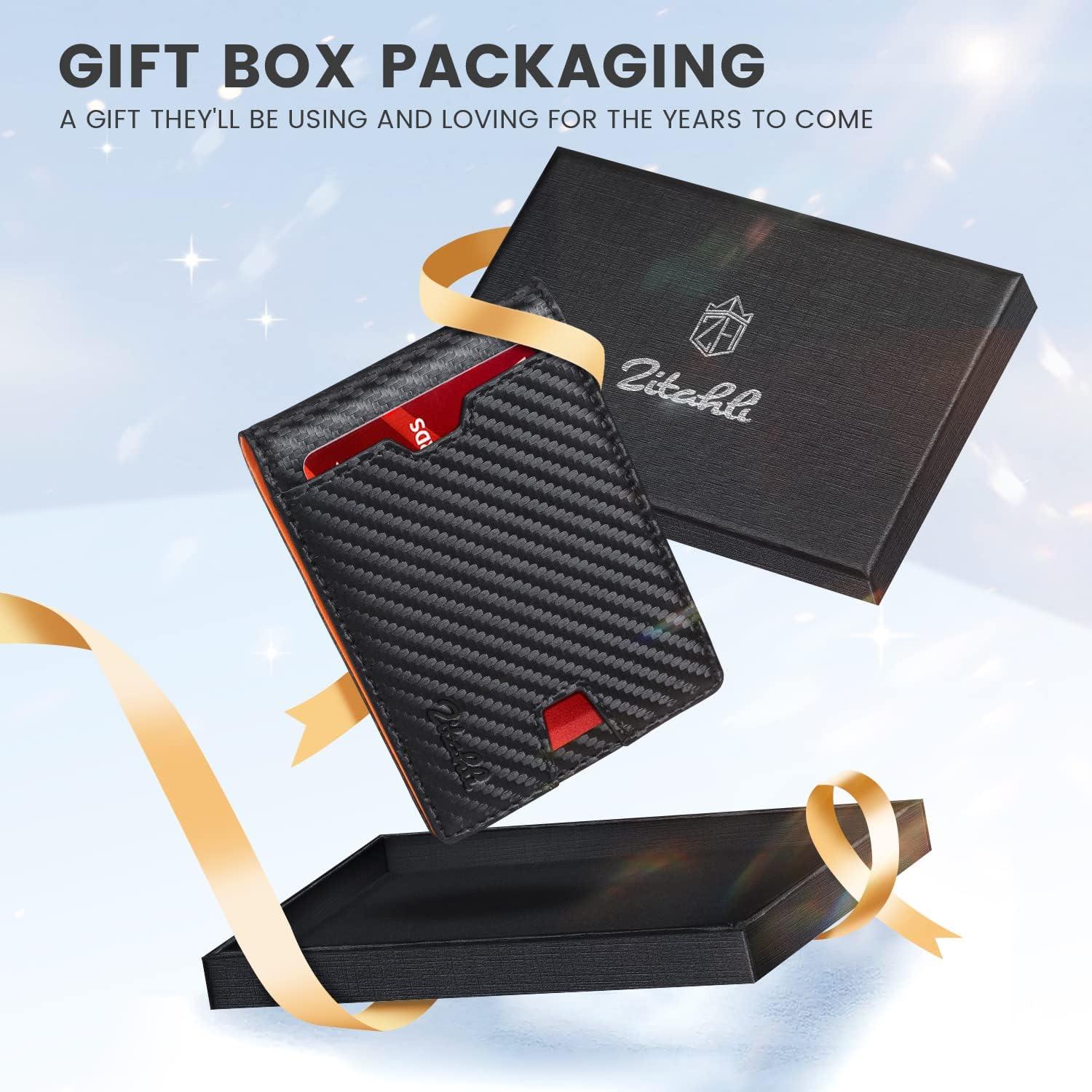 Billetera Slim de Cuero Zitahli con Bloqueo RFID para Hombres