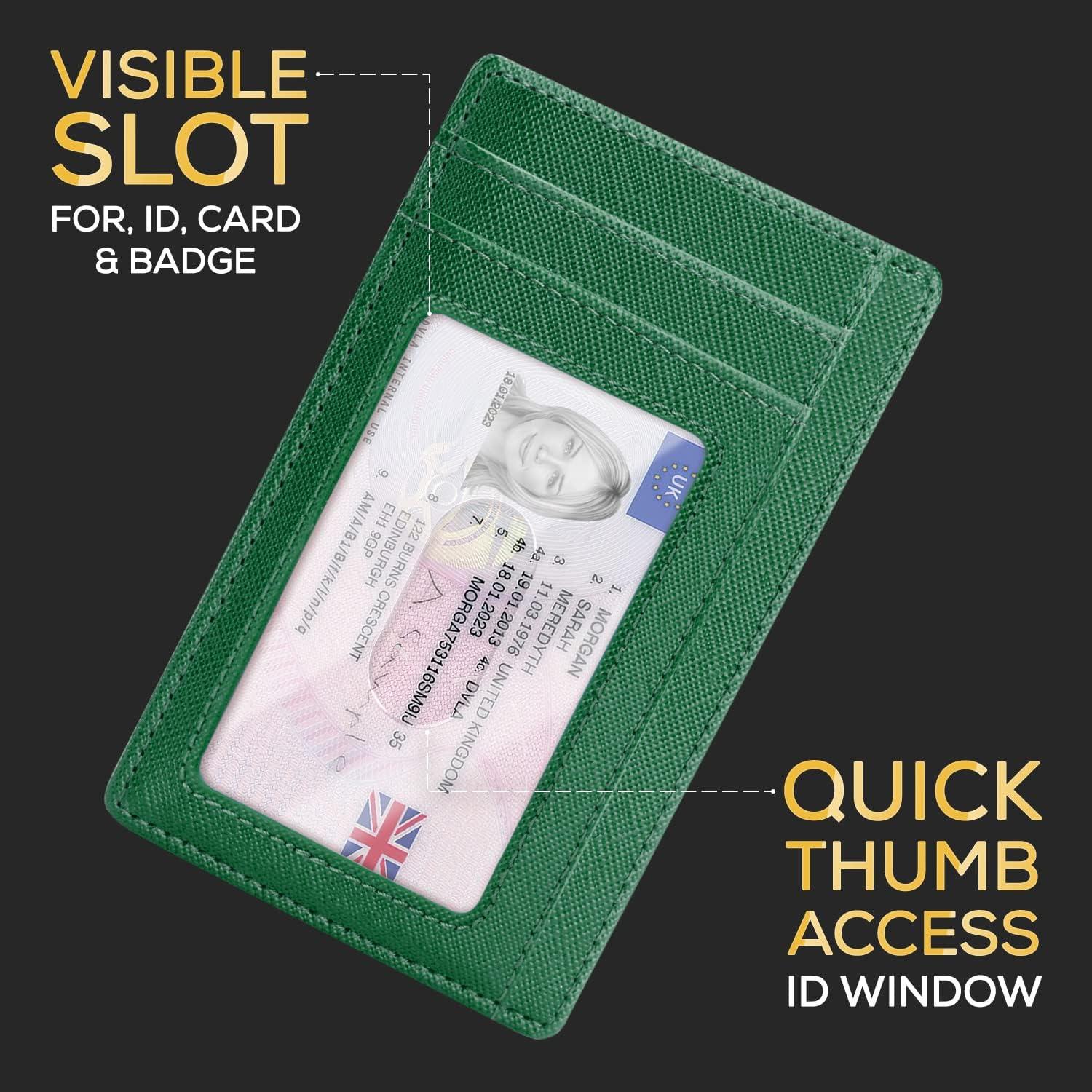 Billetera delgada PIRNA para hombres con bloqueo RFID - Verde Pino