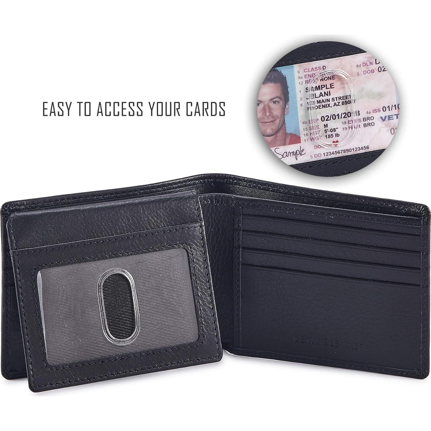 Billetera Bifold Cochoa Hombre Cuero Genuino Negro NAPA RFID