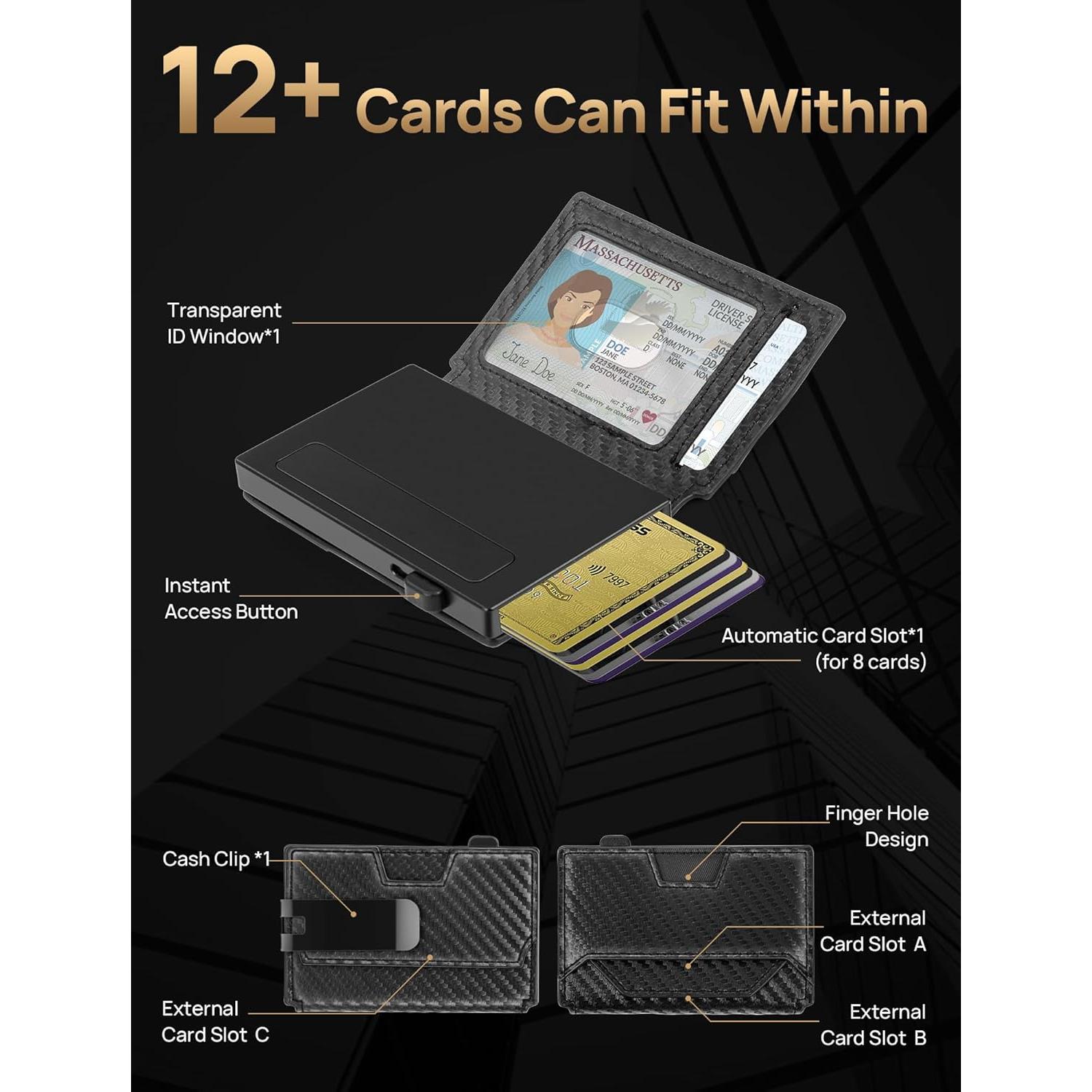 Billetera Minimalista Gliship con Bloqueo RFID y Clip de Dinero