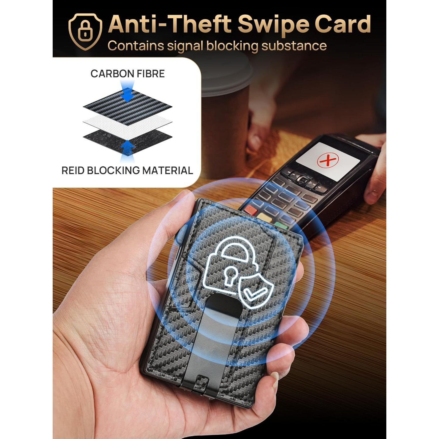 Billetera Minimalista Gliship con Bloqueo RFID y Clip de Dinero