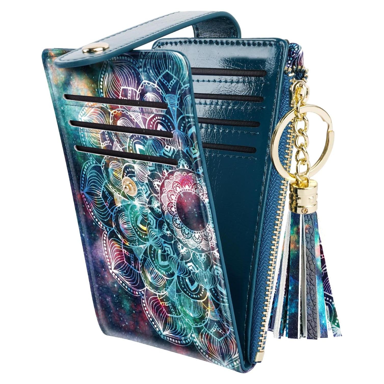 Billetera delgada Simikol para mujeres con bloqueo RFID Mandala