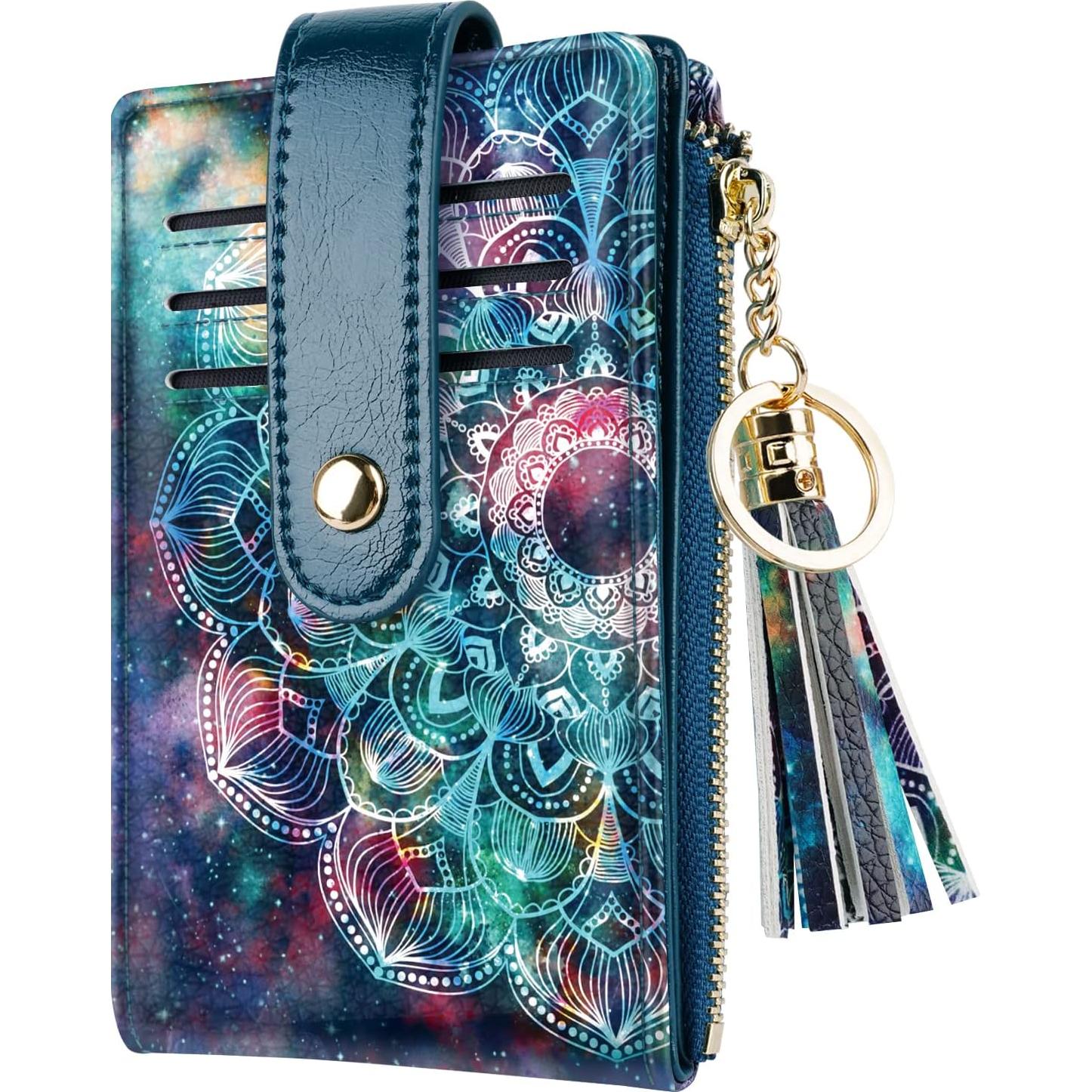 Billetera delgada Simikol para mujeres con bloqueo RFID Mandala