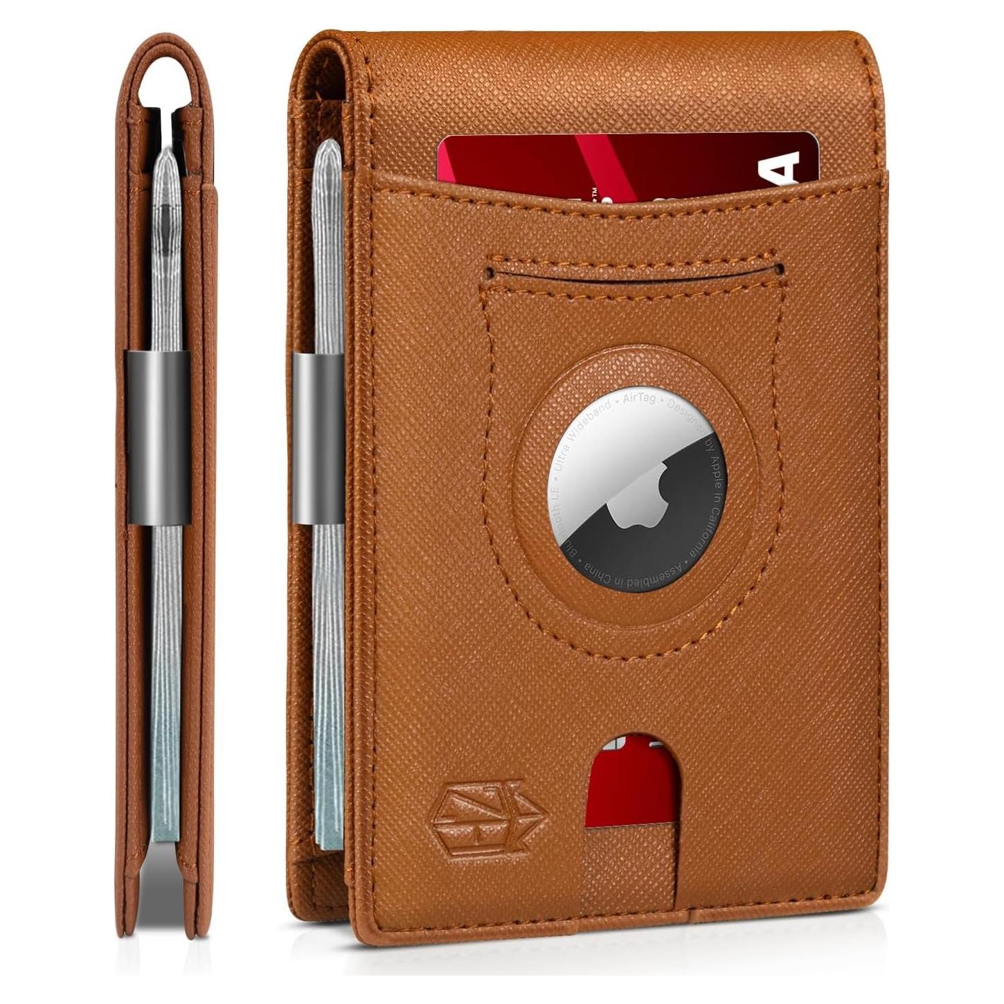 Billetera delgada para hombres Zitahli con soporte Airtag y RFID