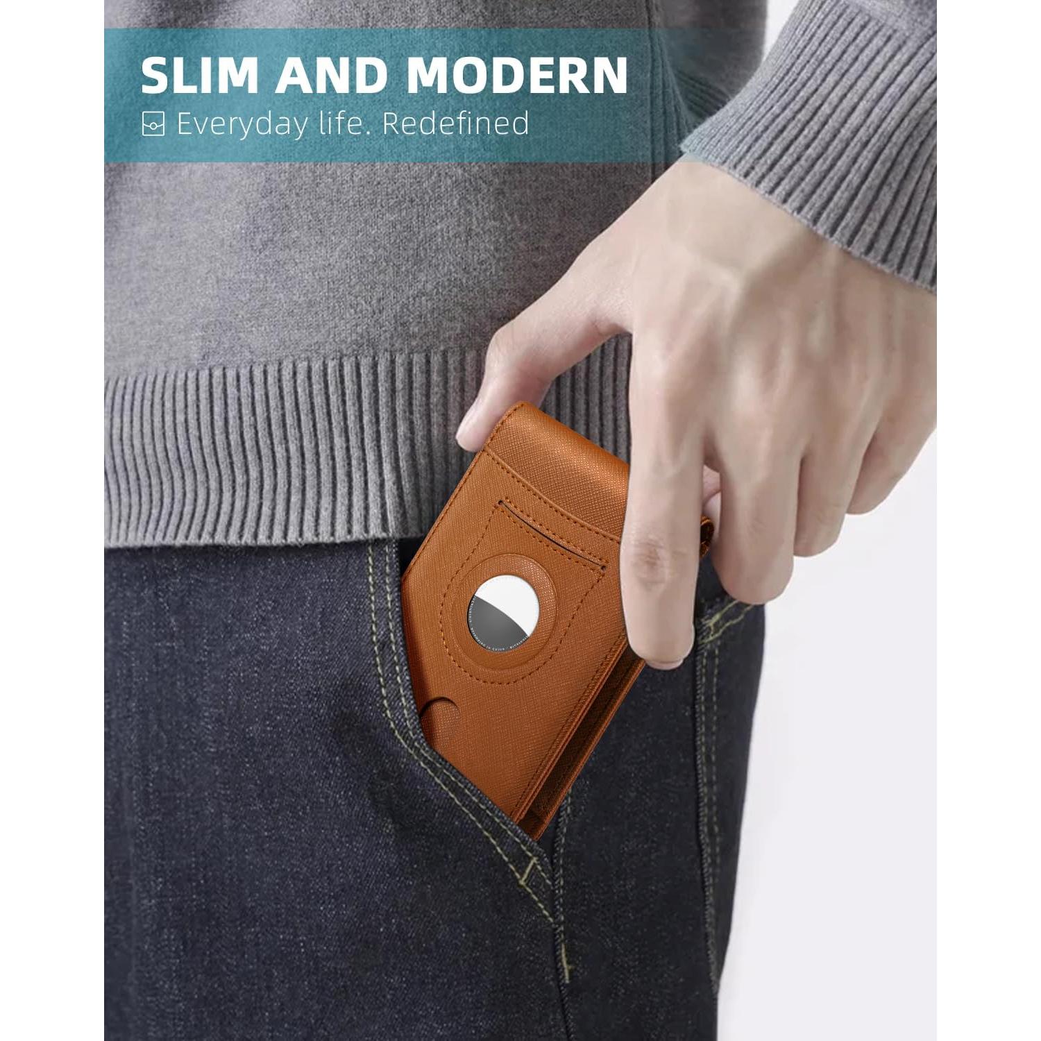 Billetera delgada para hombres Zitahli con soporte Airtag y RFID