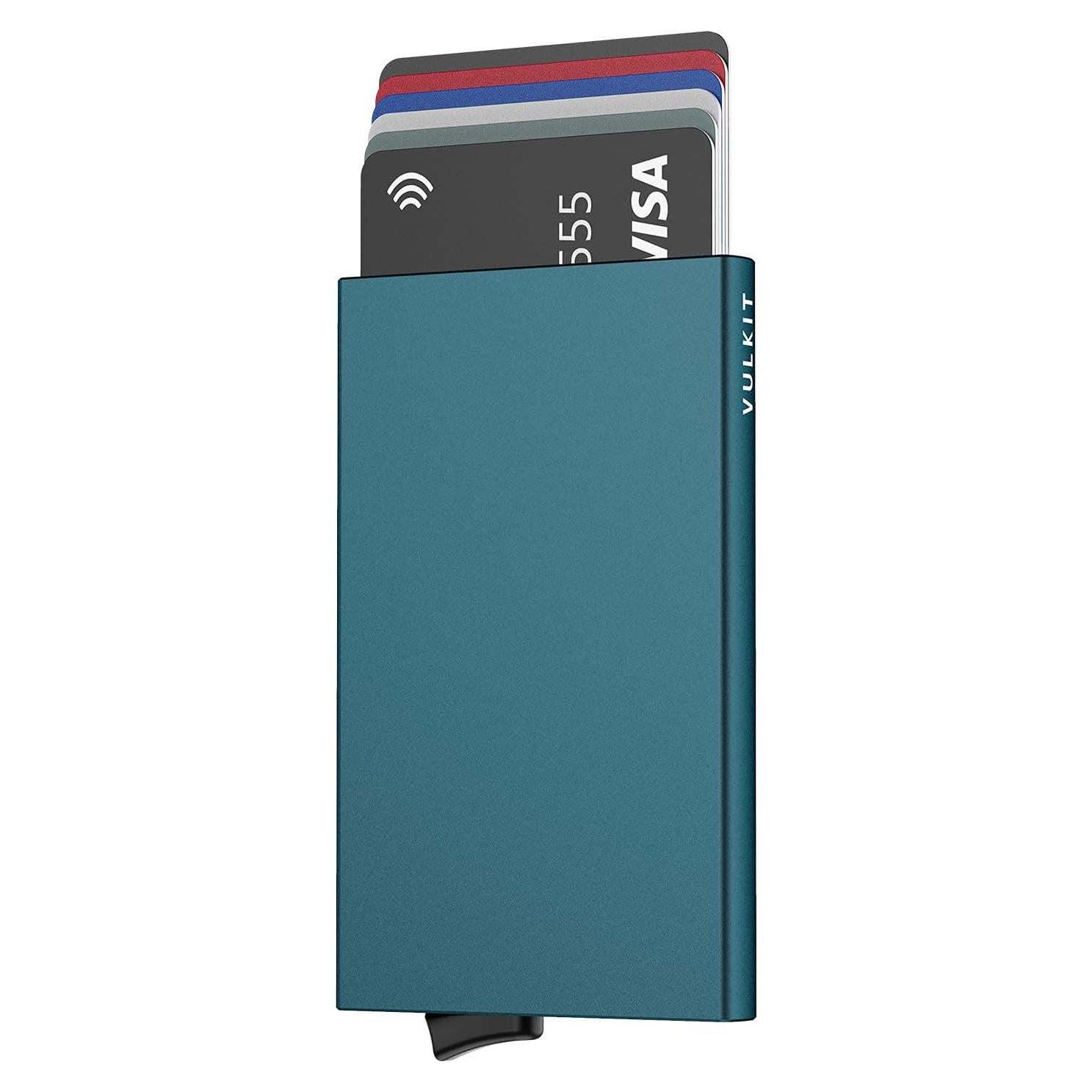 Cartera Minimalista VULKIT Verde Esmeralda con Bloqueo RFID
