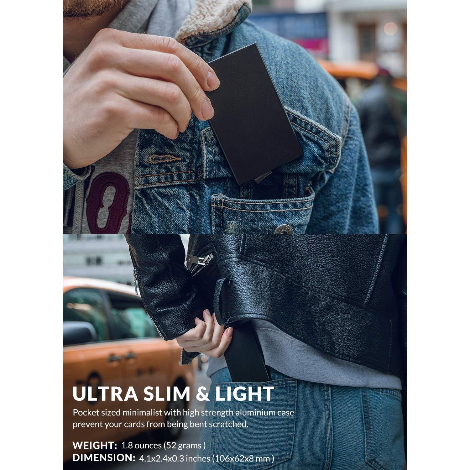 Cartera Minimalista VULKIT Verde Esmeralda con Bloqueo RFID