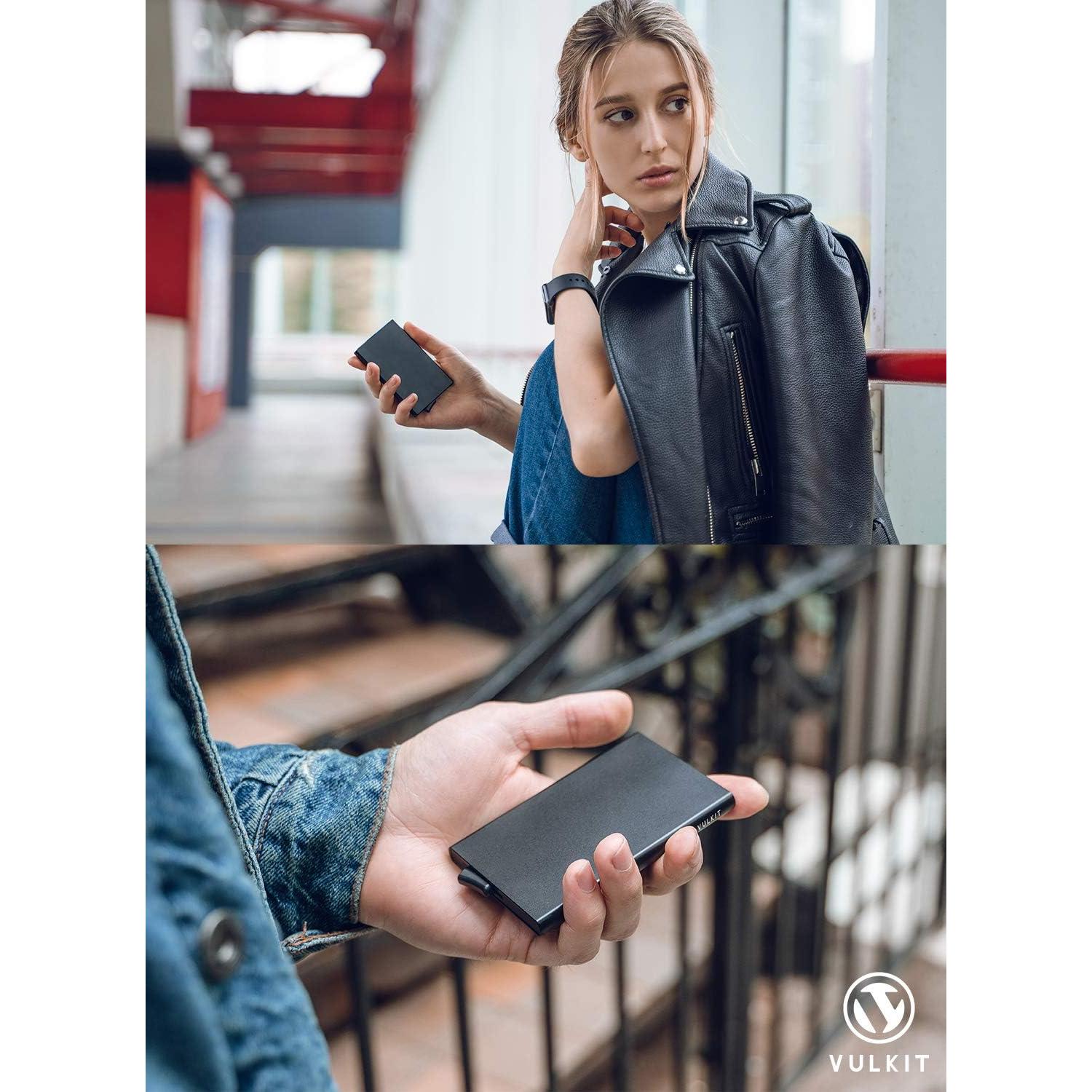 Cartera Minimalista VULKIT Verde Esmeralda con Bloqueo RFID