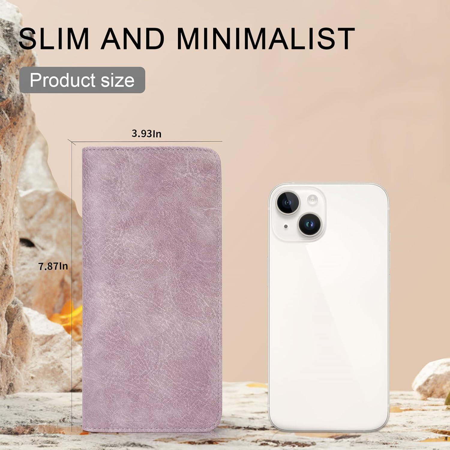 Cartera Bifold MEITRUE para Mujeres con Bloqueo RFID - Púrpura