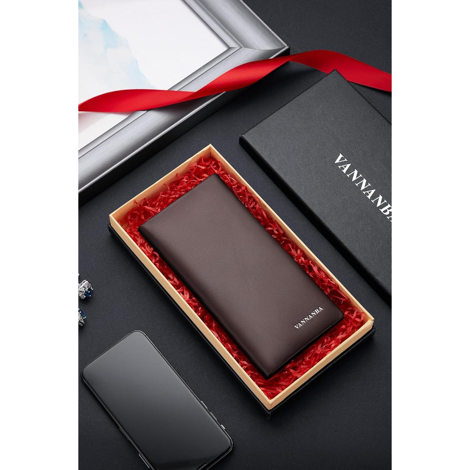 Billetera de Cuero VANNANBA para Hombres con Bloqueo RFID