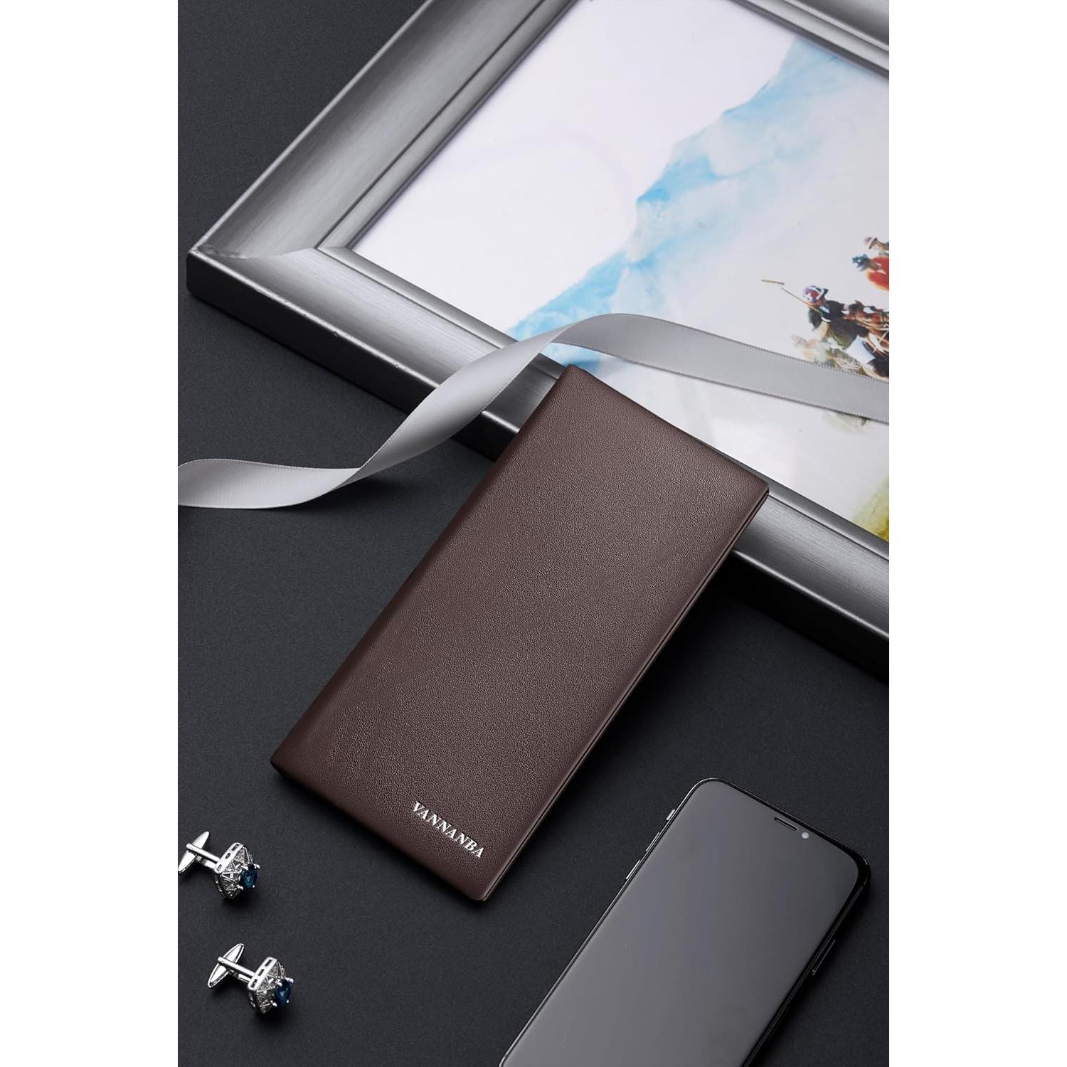 Billetera de Cuero VANNANBA para Hombres con Bloqueo RFID