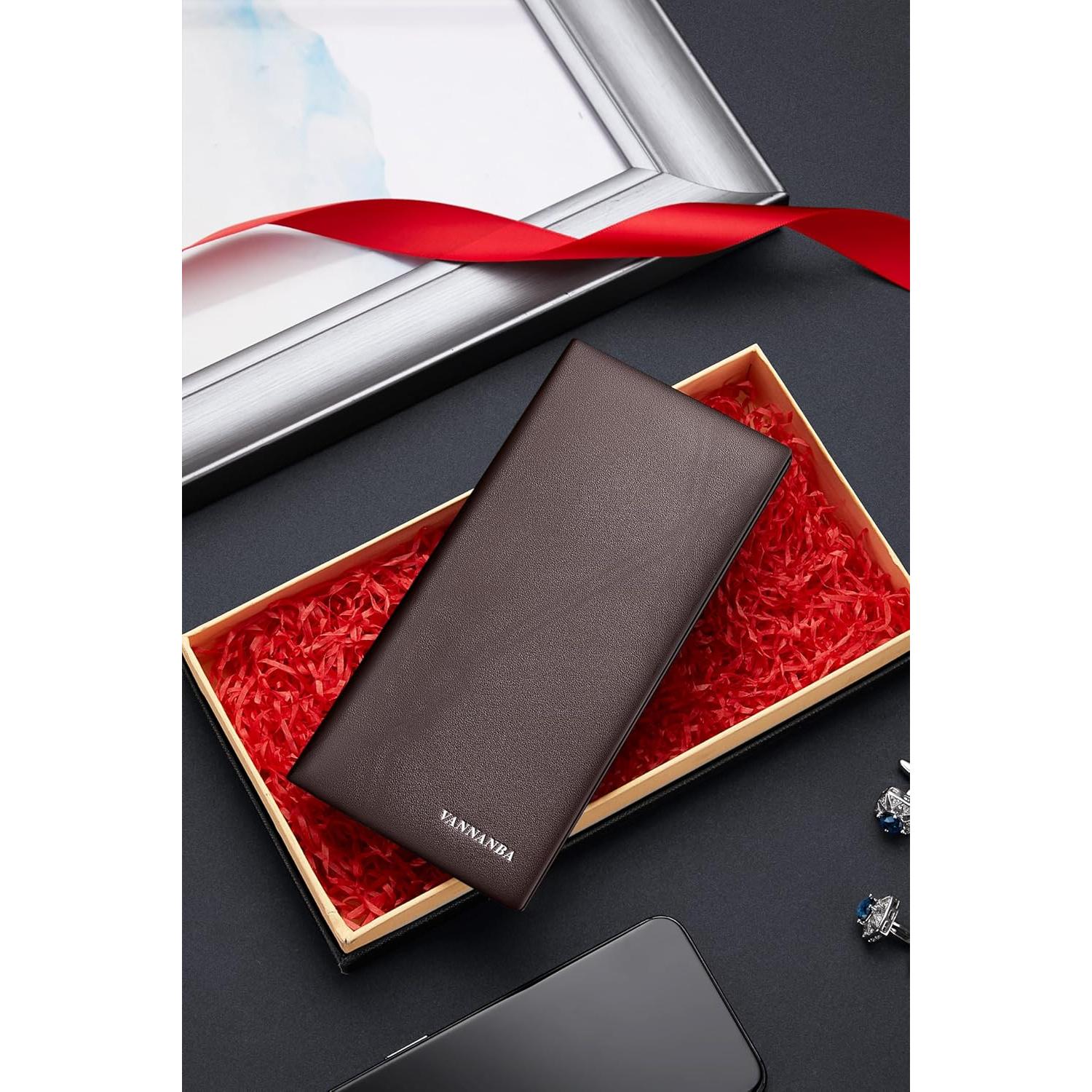 Billetera de Cuero VANNANBA para Hombres con Bloqueo RFID