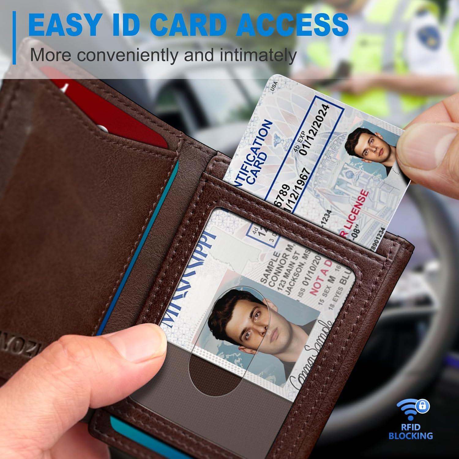 Billetera Airtag para hombres MIYOZI, cuero delgada, 14-16 tarjetas