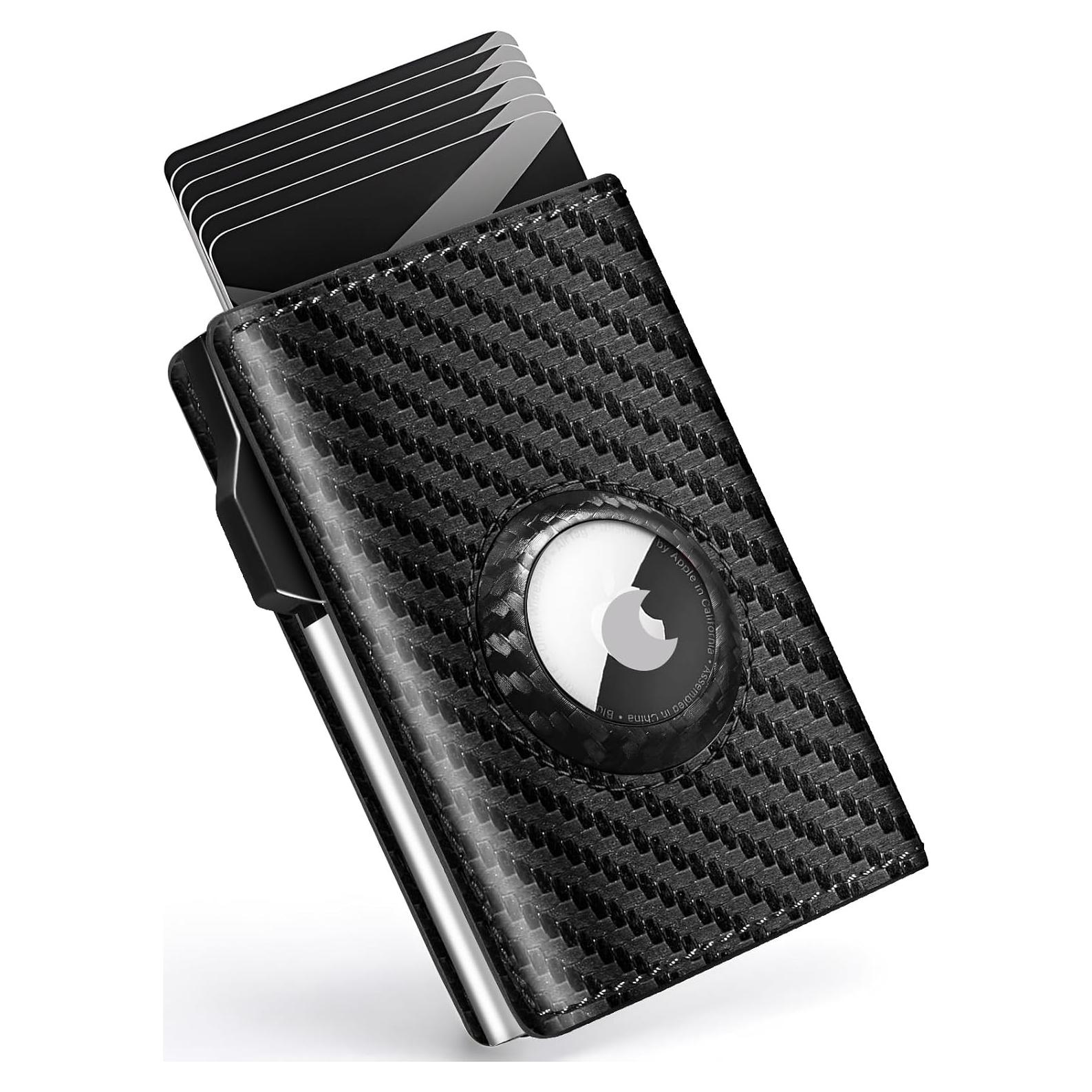 Billetera Minimalista para Hombres Ridge Carbono RFID 1-7 Tarjetas