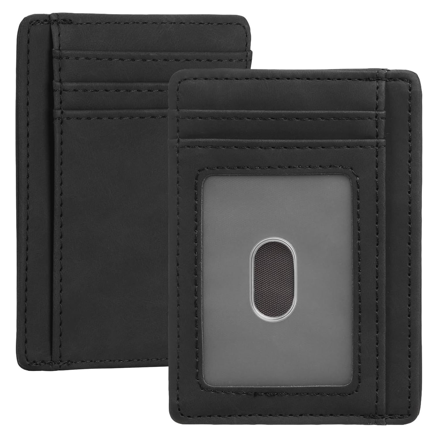 Billetera Slim Minimalista LOUEBICA con Bloqueo RFID - Negro