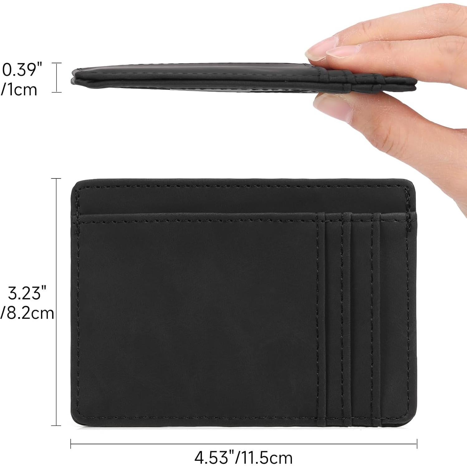 Billetera Slim Minimalista LOUEBICA con Bloqueo RFID - Negro