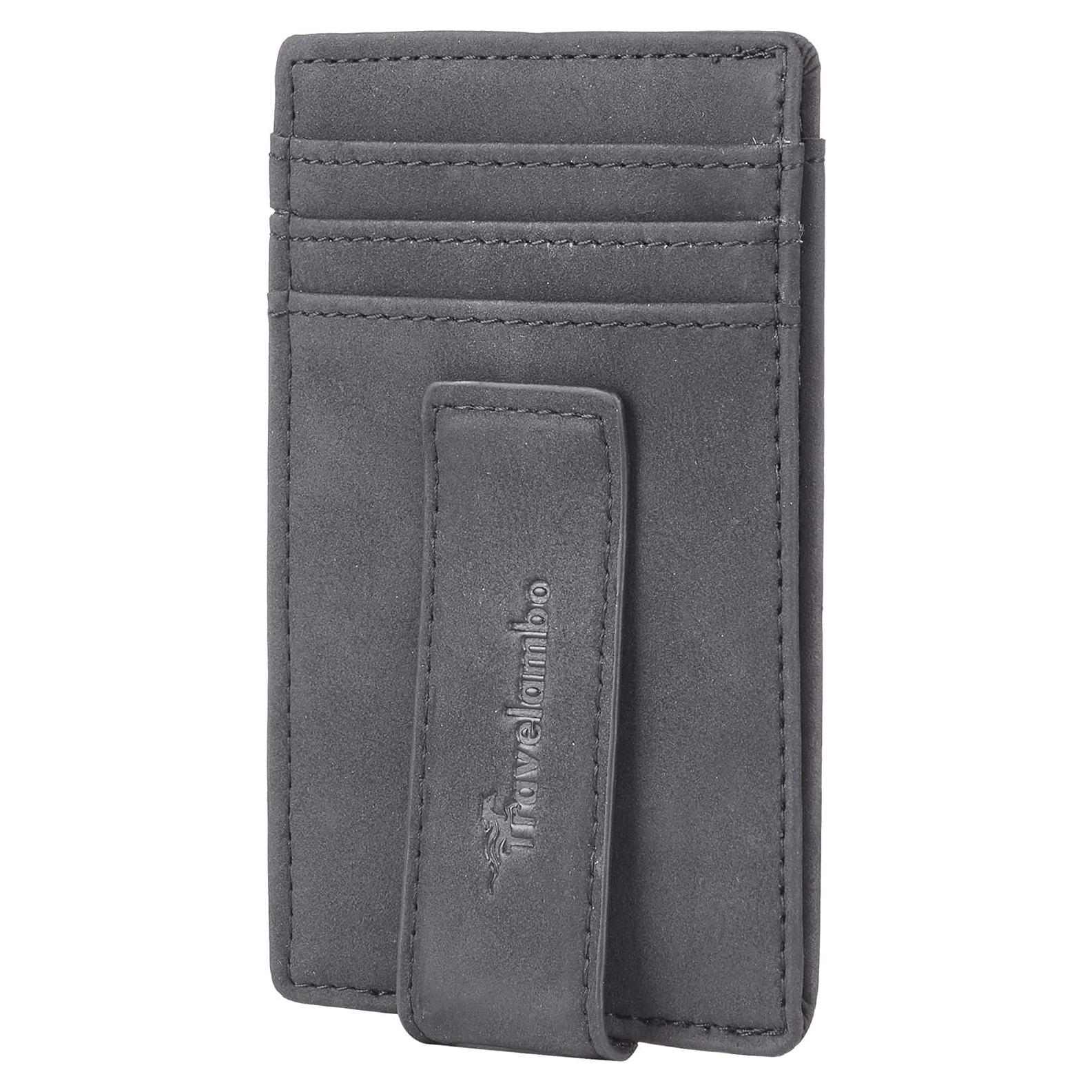 Clip de Dinero Travelambo para Hombres Slim RFID Negro