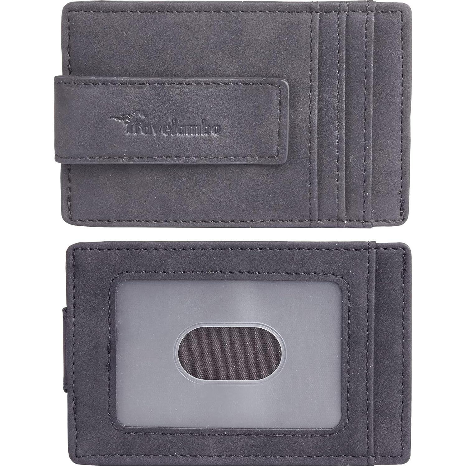 Clip de Dinero Travelambo para Hombres Slim RFID Negro