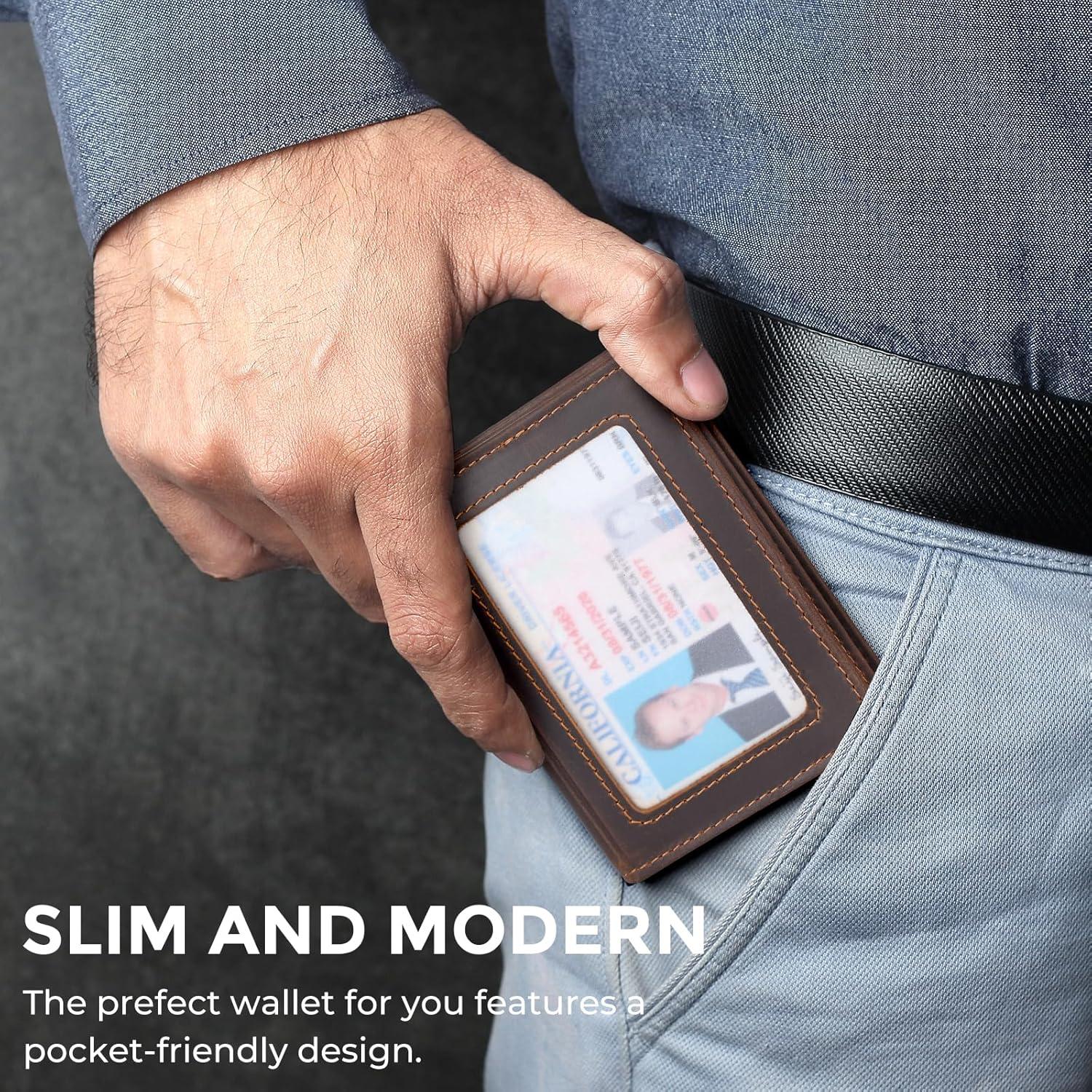 Billetera Bifold Slim de Cuero Texbo con Bloqueo RFID