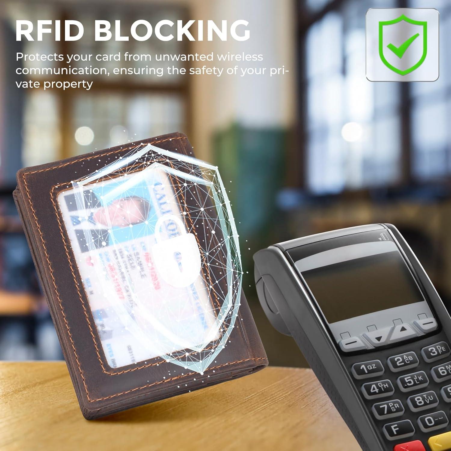 Billetera Bifold Slim de Cuero Texbo con Bloqueo RFID