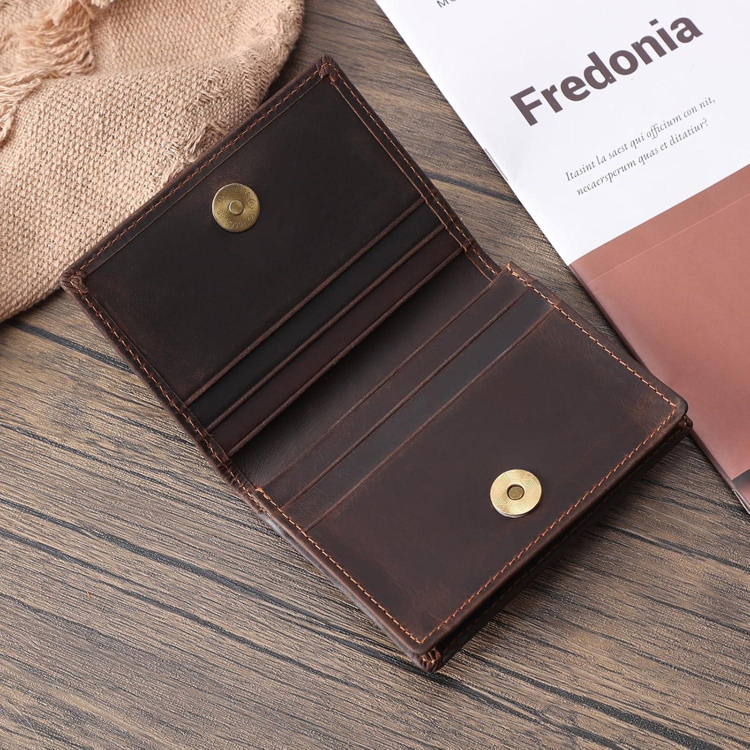 Billetera Bifold Slim de Cuero Texbo con Bloqueo RFID