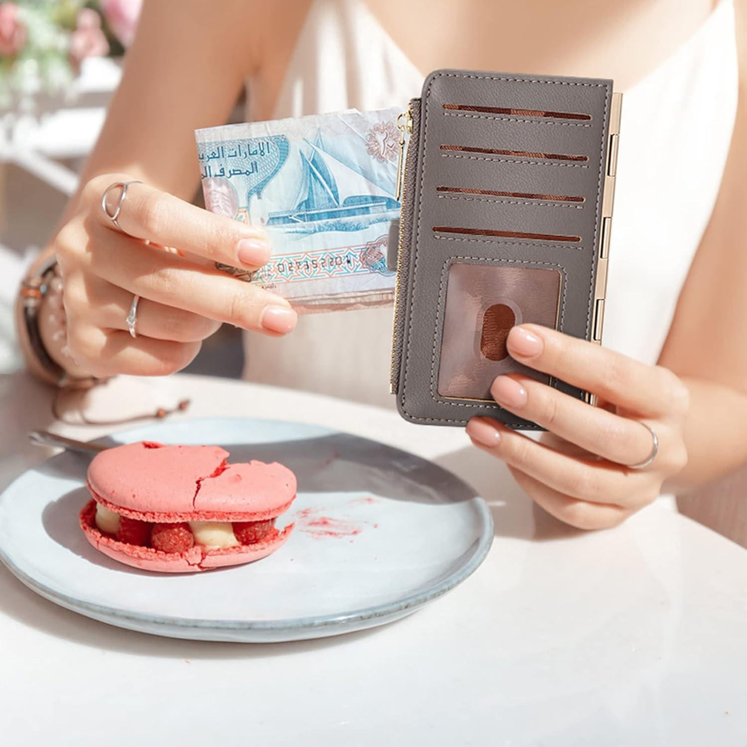 Tarjetero Badiya para Mujeres con Bloqueo RFID - Bifold Slim 13 Ranuras