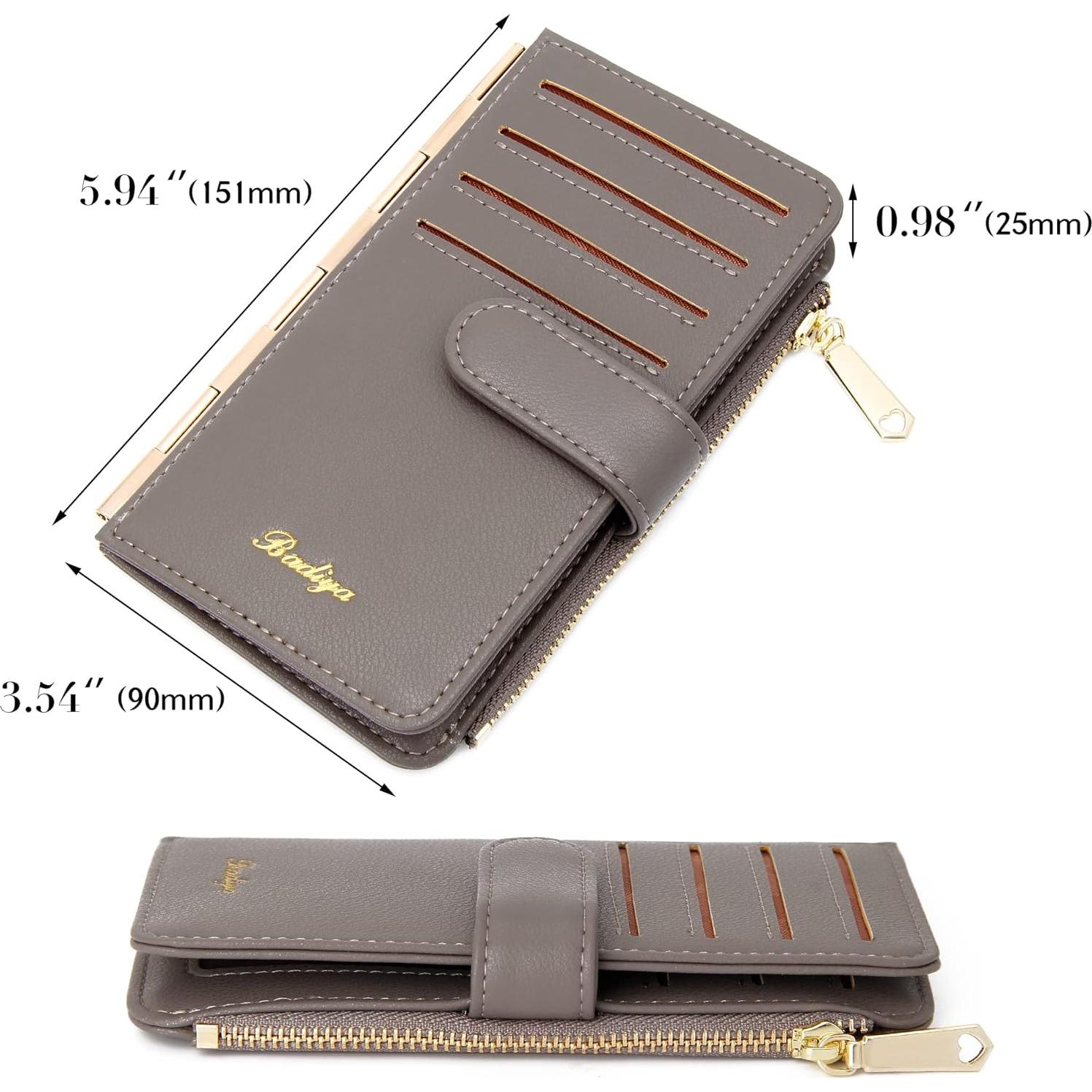 Tarjetero Badiya para Mujeres con Bloqueo RFID - Bifold Slim 13 Ranuras