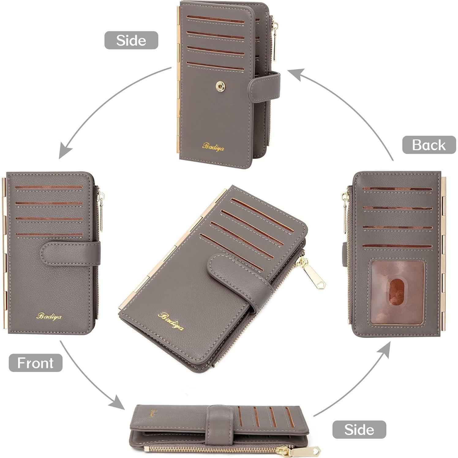 Tarjetero Badiya para Mujeres con Bloqueo RFID - Bifold Slim 13 Ranuras