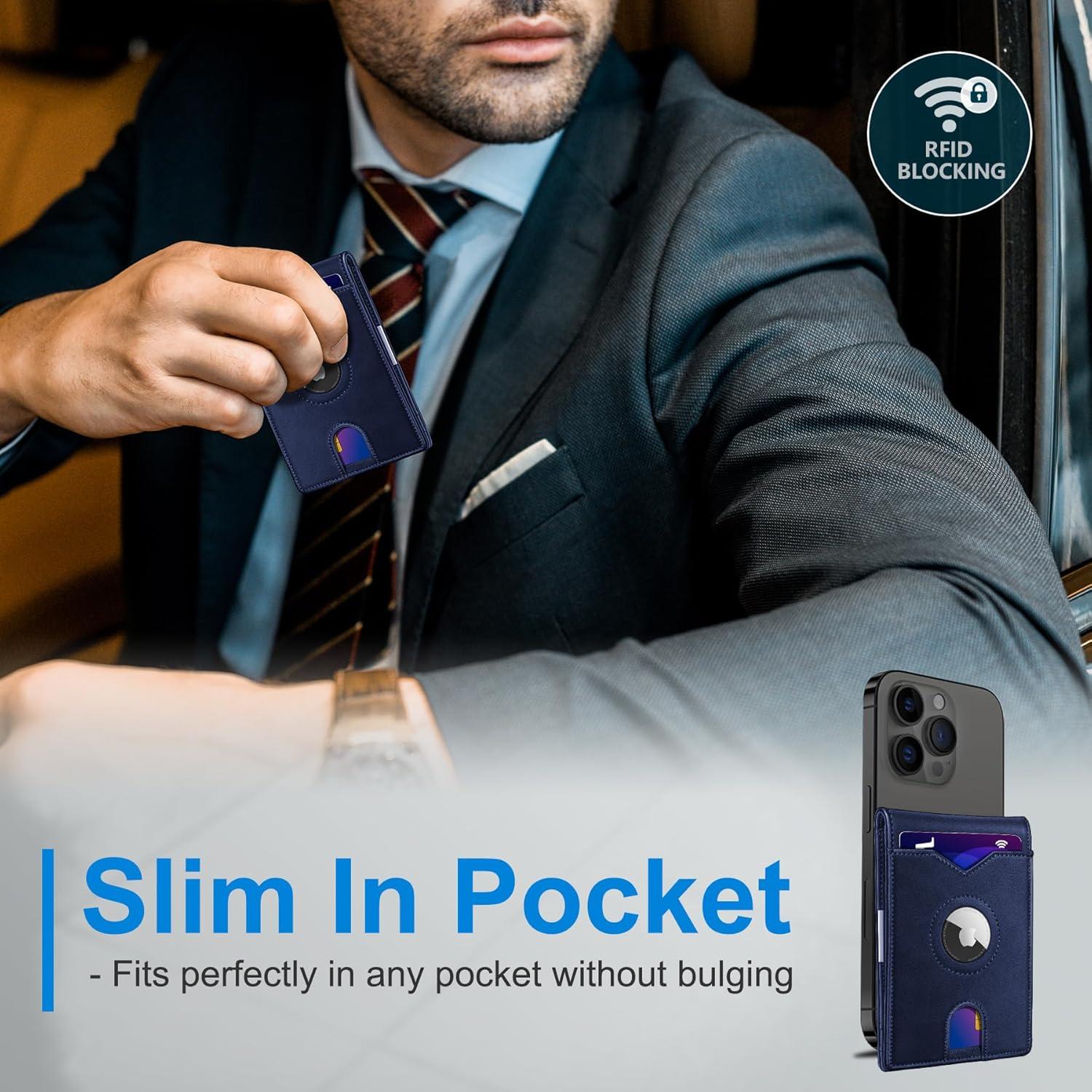 Billetera delgada para hombres MIYOZI con clip y bloqueo RFID