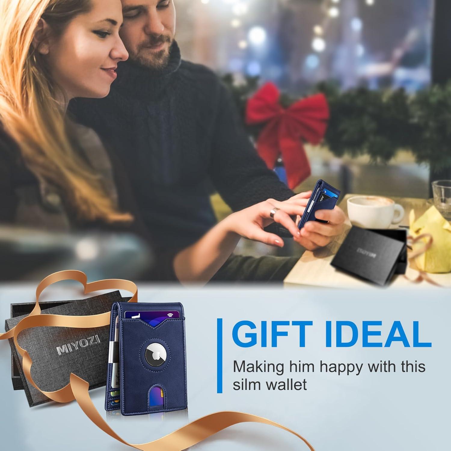 Billetera delgada para hombres MIYOZI con clip y bloqueo RFID