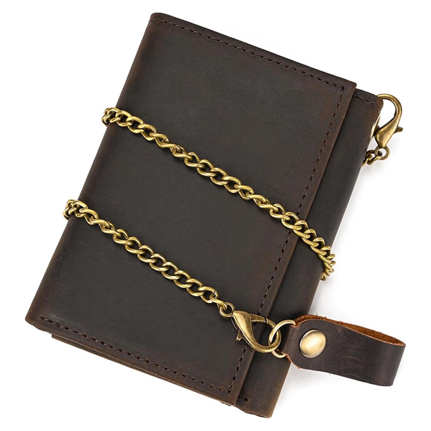 Cartera de cuero Alkenred trifold minimalista con bloqueo RFID