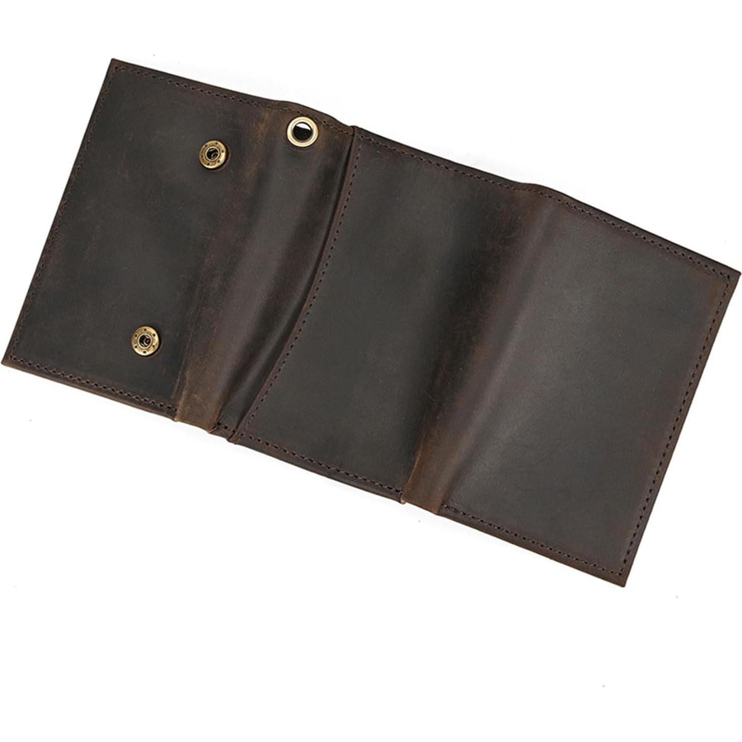 Cartera de cuero Alkenred trifold minimalista con bloqueo RFID