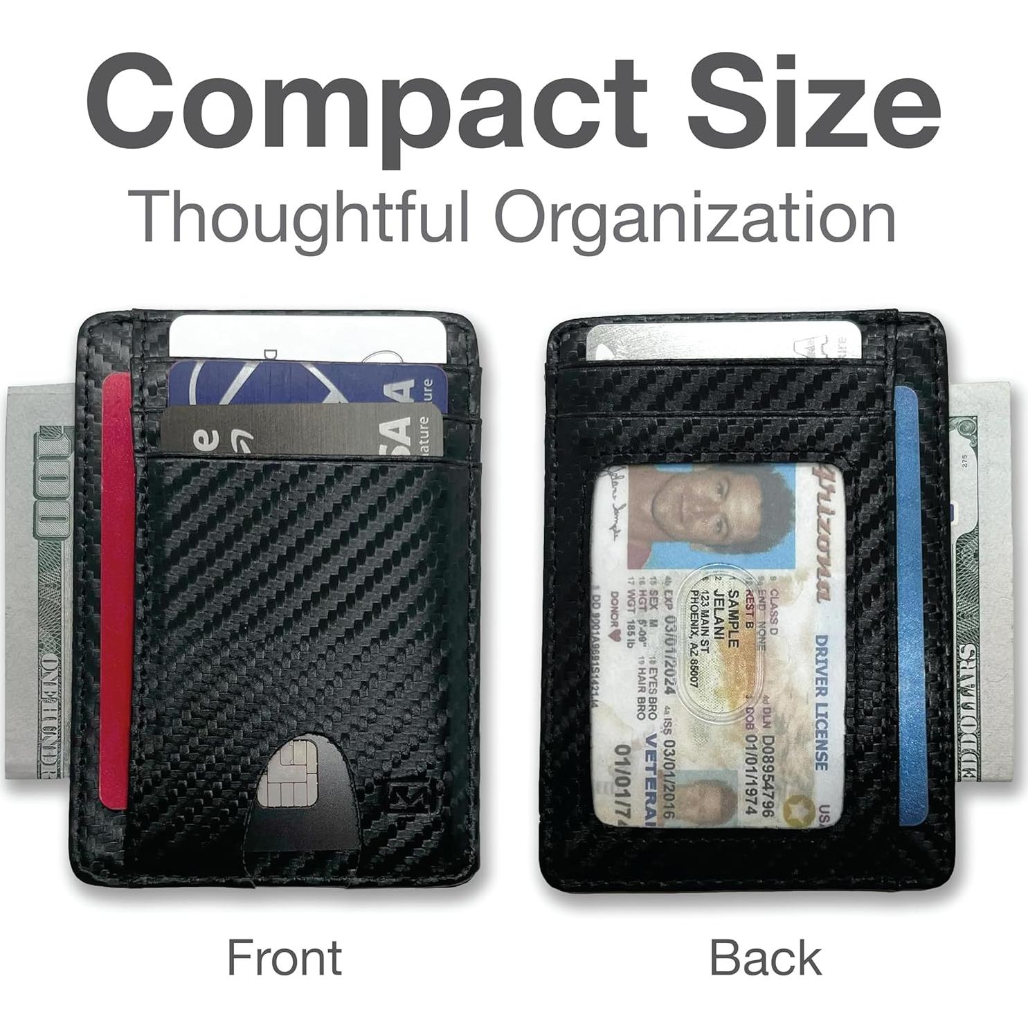 Billetera Delgada Modern Carry - Protección RFID - Carbono Negro