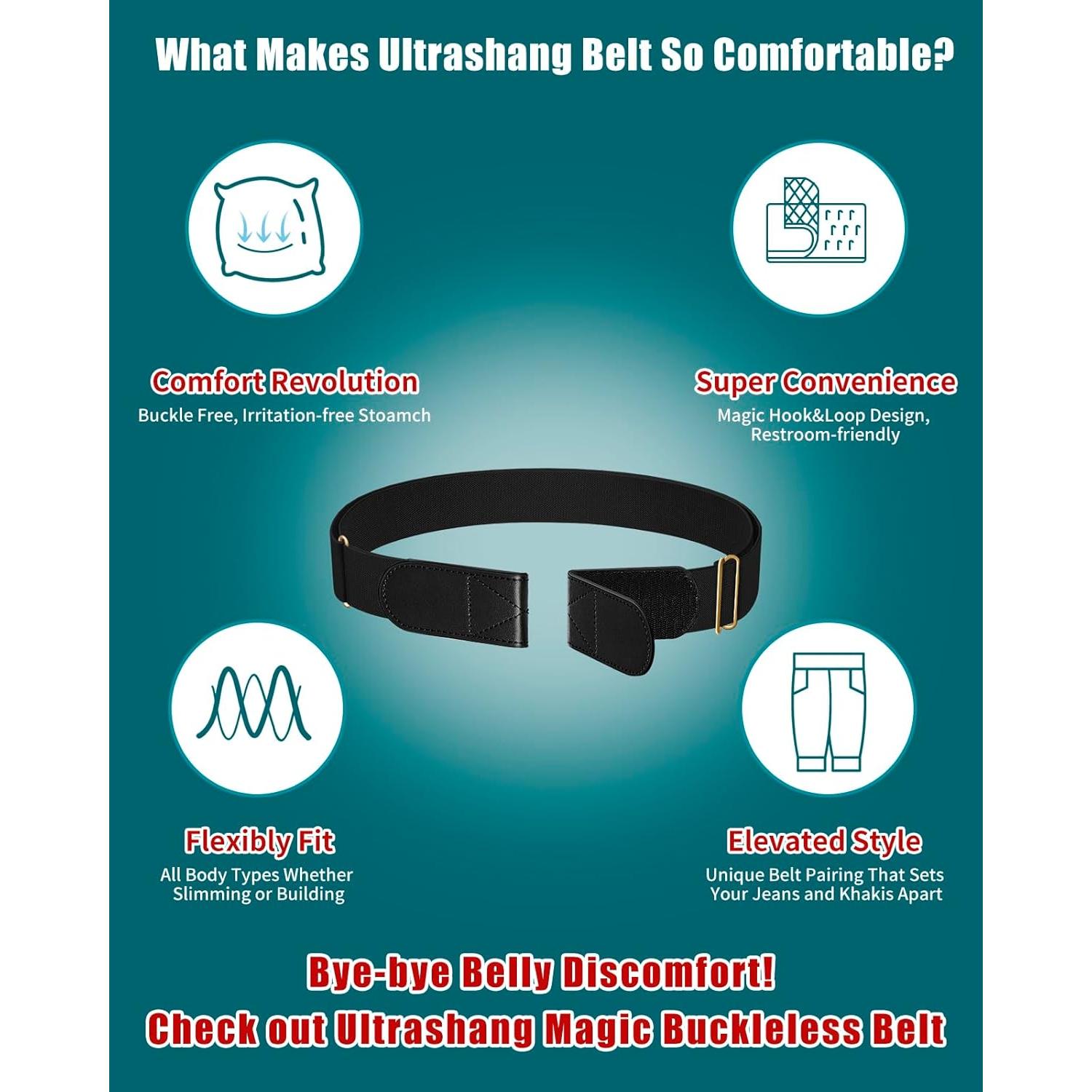 Cinturón Elástico Sin Hebilla Ultrashang Ajustable 81-122 cm