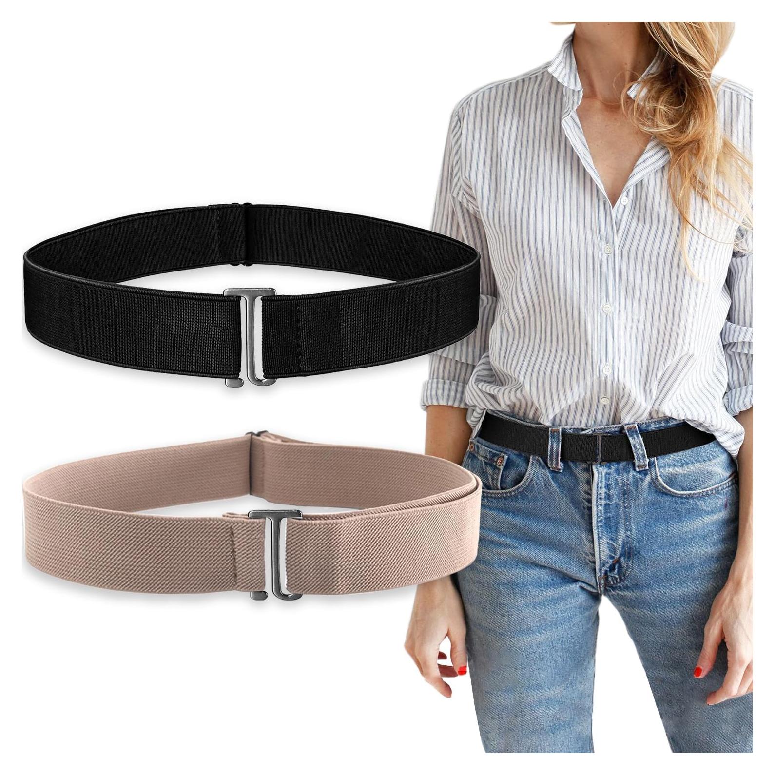 Cinturón Elástico Invisible para Mujeres 2 Pcs Ajustable