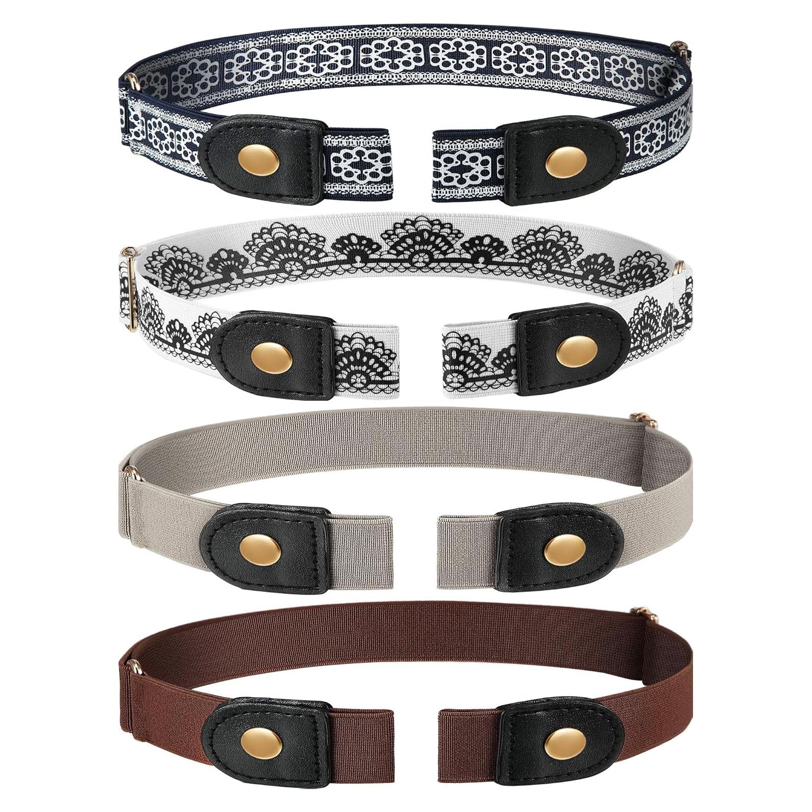 Cinturones Elásticos Sin Hebilla Syhood 4 Piezas Unisex