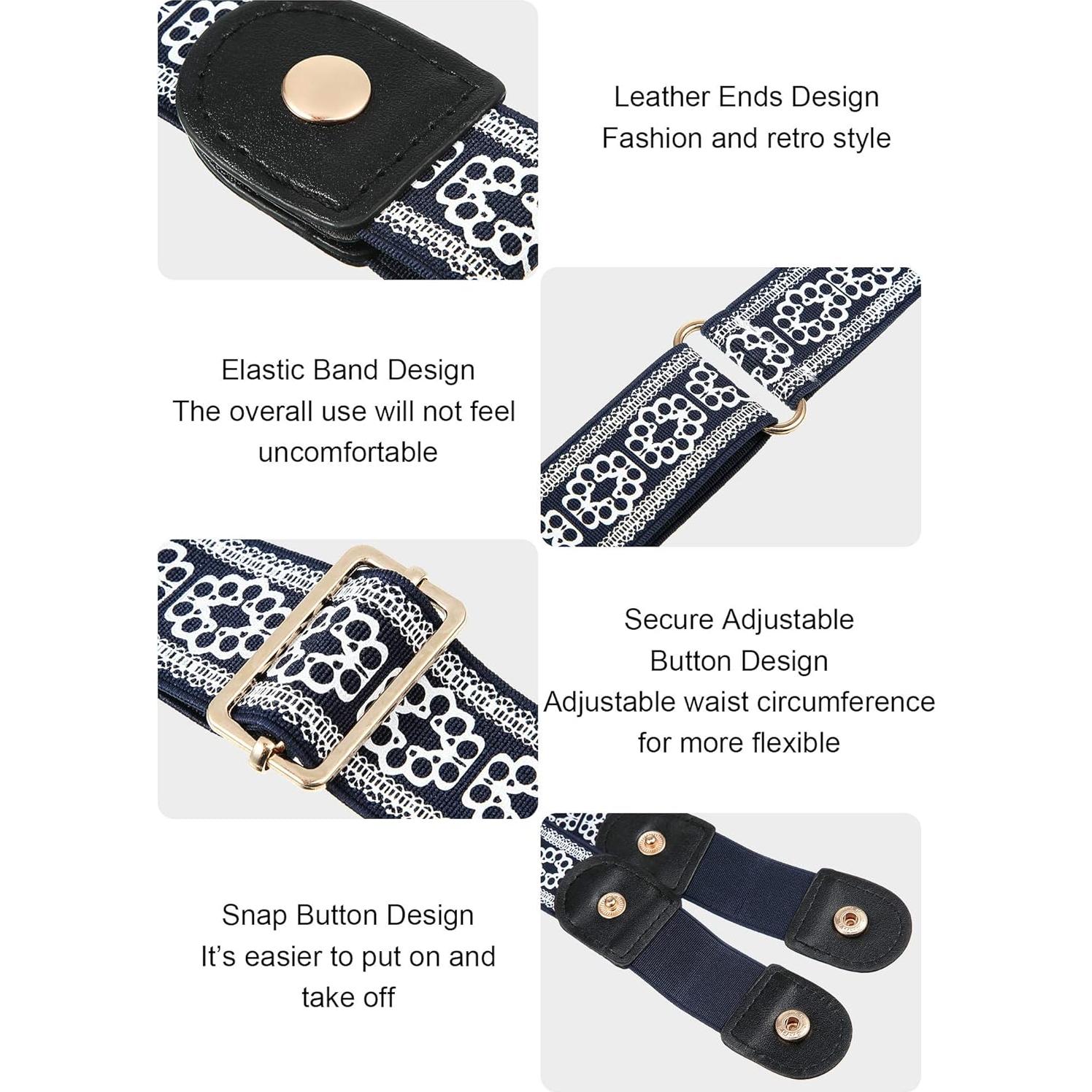 Cinturones Elásticos Sin Hebilla Syhood 4 Piezas Unisex