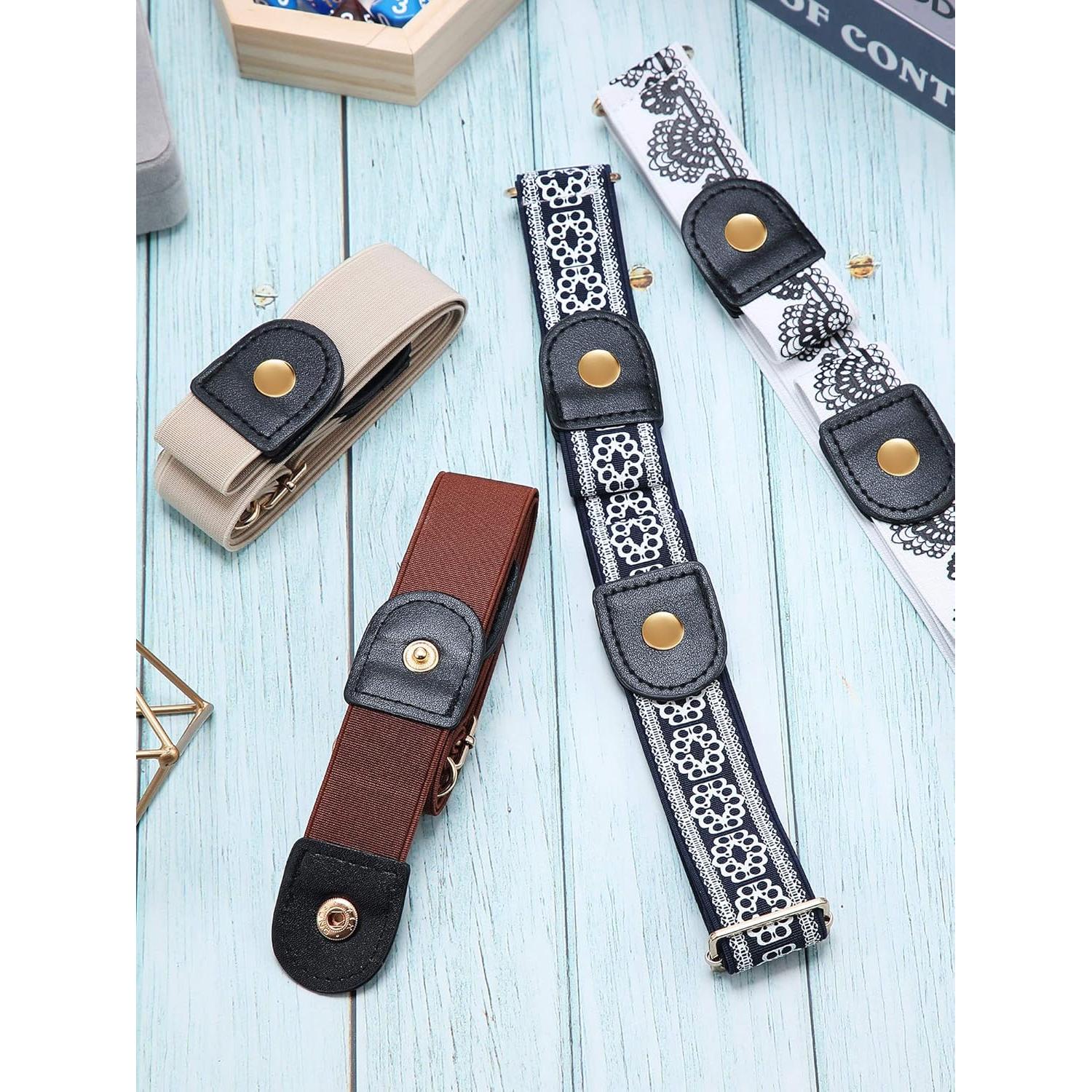 Cinturones Elásticos Sin Hebilla Syhood 4 Piezas Unisex