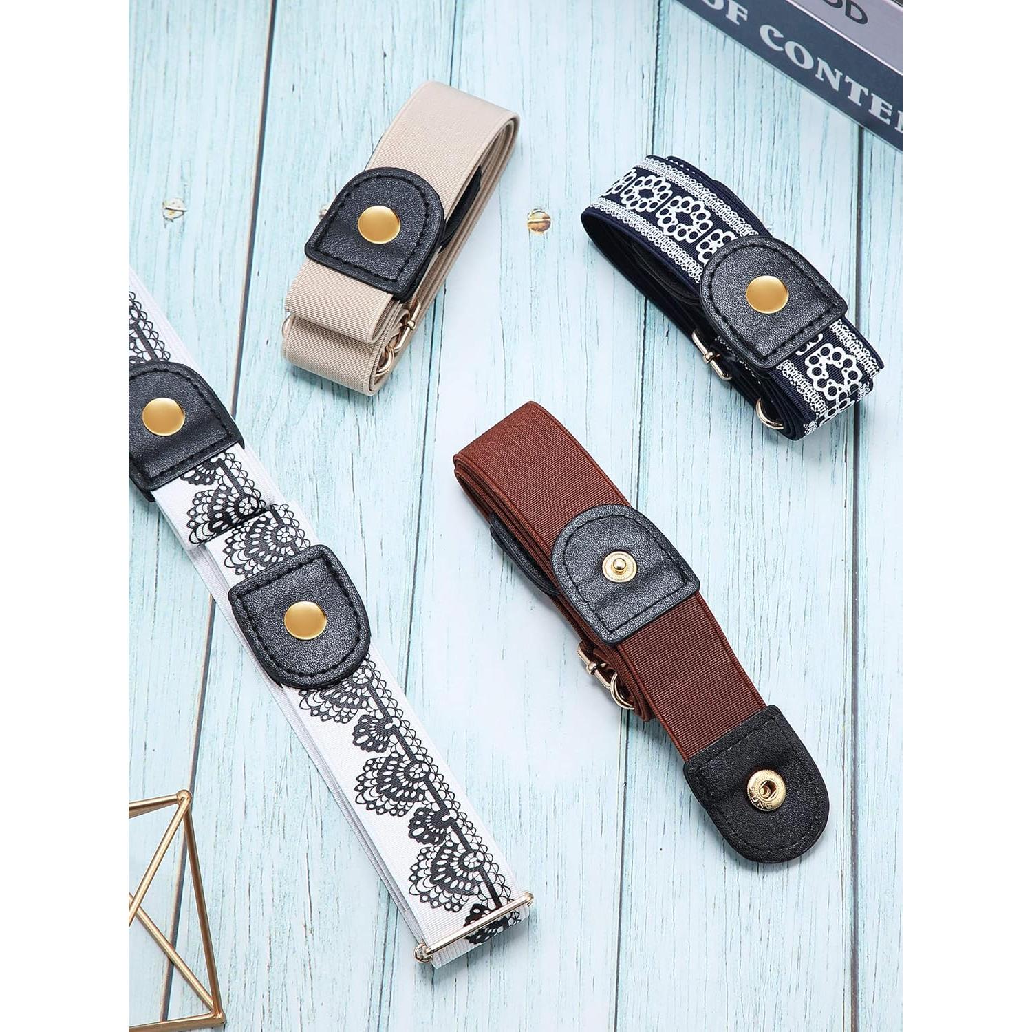 Cinturones Elásticos Sin Hebilla Syhood 4 Piezas Unisex