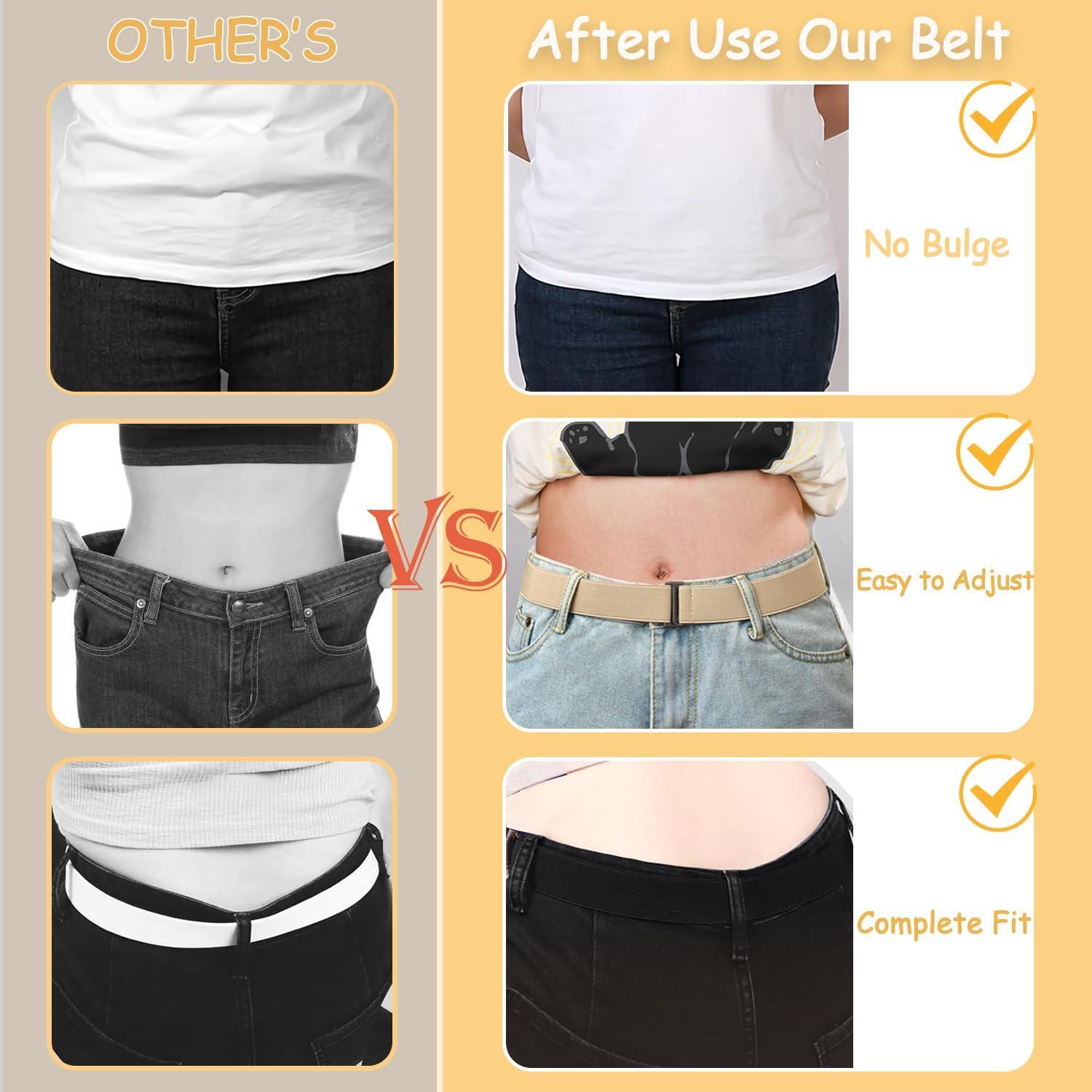 Paquete de 3 Cinturones Elásticos Invisibles Ajustables Unisex