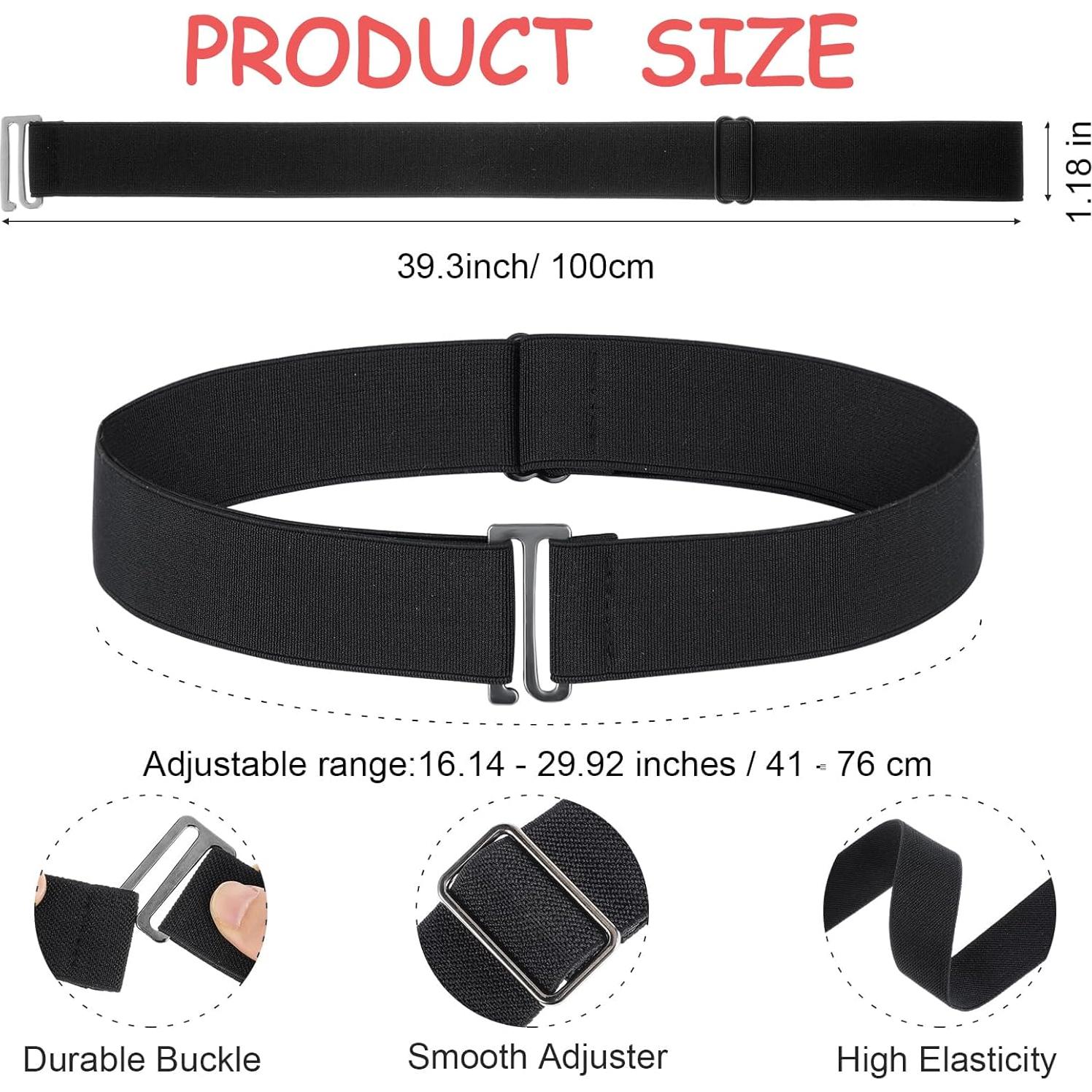 Paquete de 3 Cinturones Elásticos Invisibles Ajustables Unisex