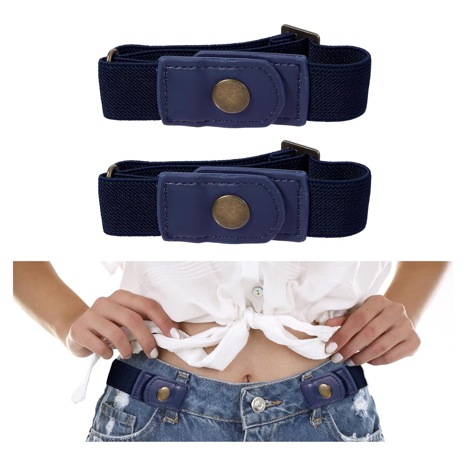 Cinturón Invisible Sin Hebilla Cuero Ajustable Unisex 23.5-31.5cm