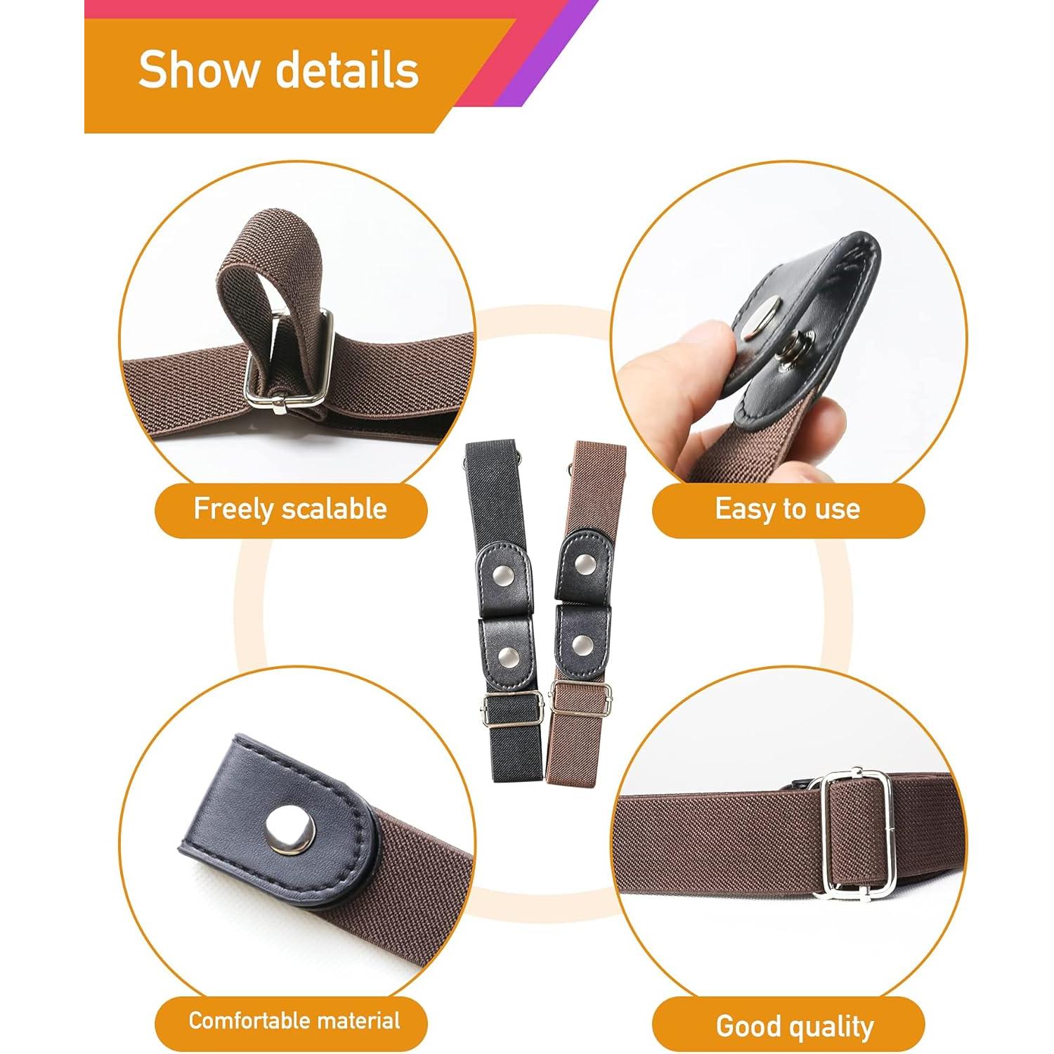 Cinturón Elástico Ajustable Sin Hebilla para Mujeres - 2 Sets