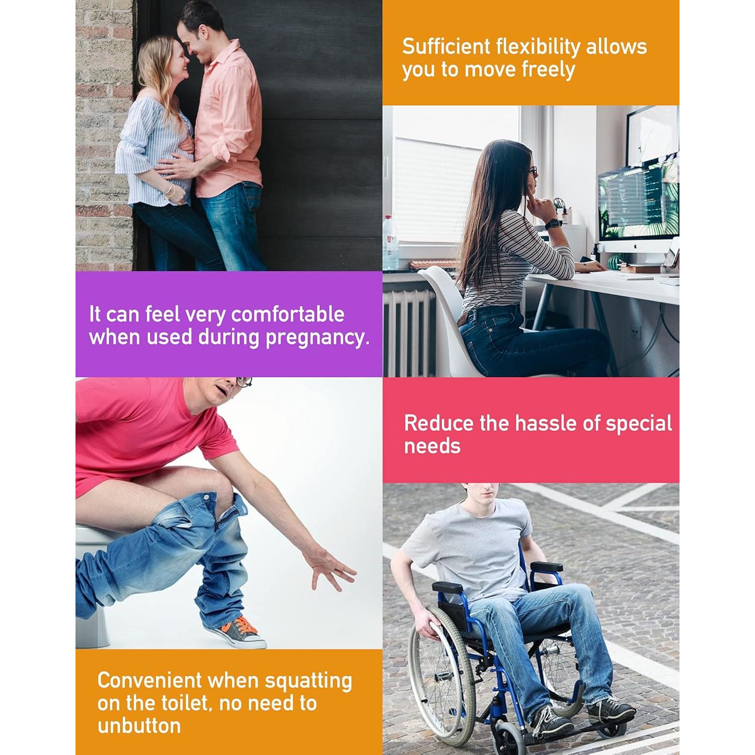 Cinturón Elástico Ajustable Sin Hebilla para Mujeres - 2 Sets